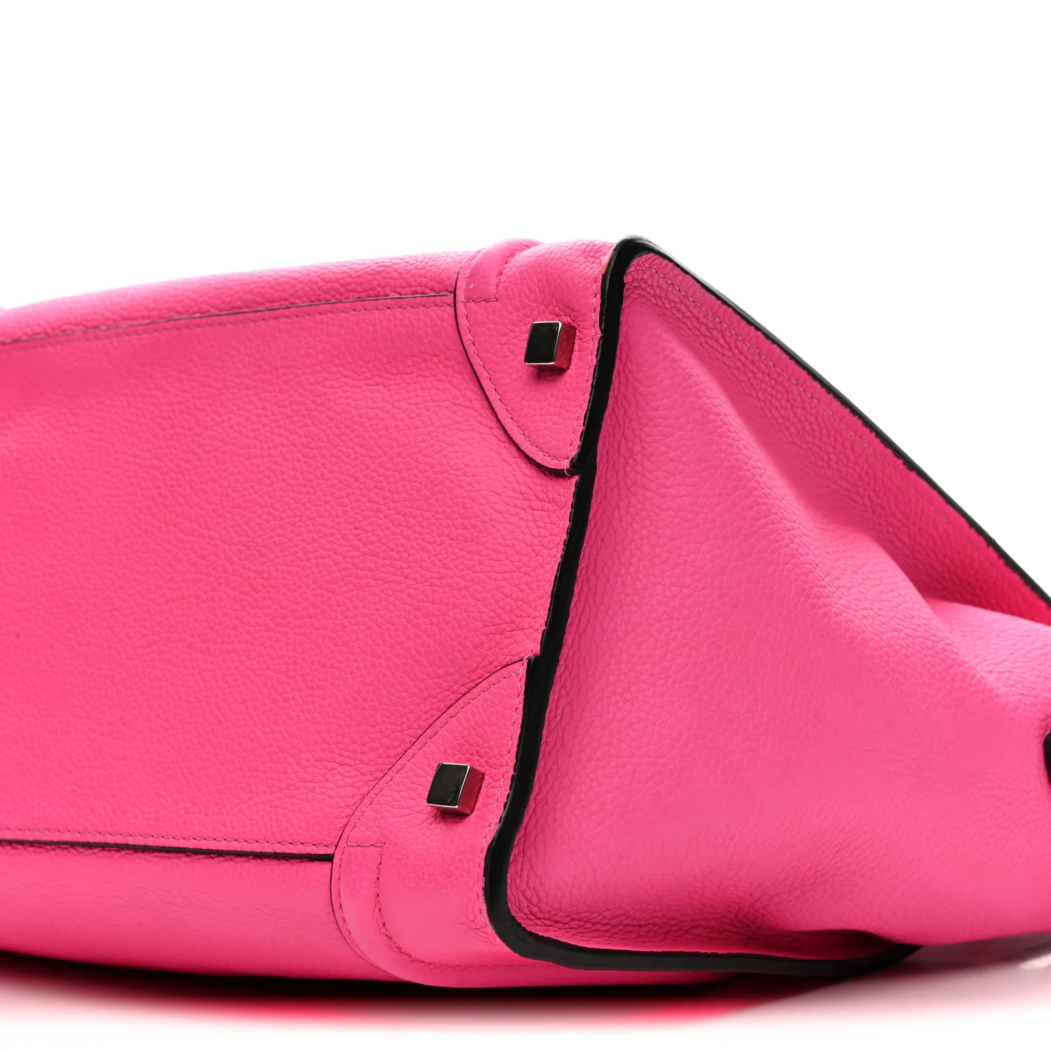 Drummed Calfskin Mini Luggage Fluo Pink