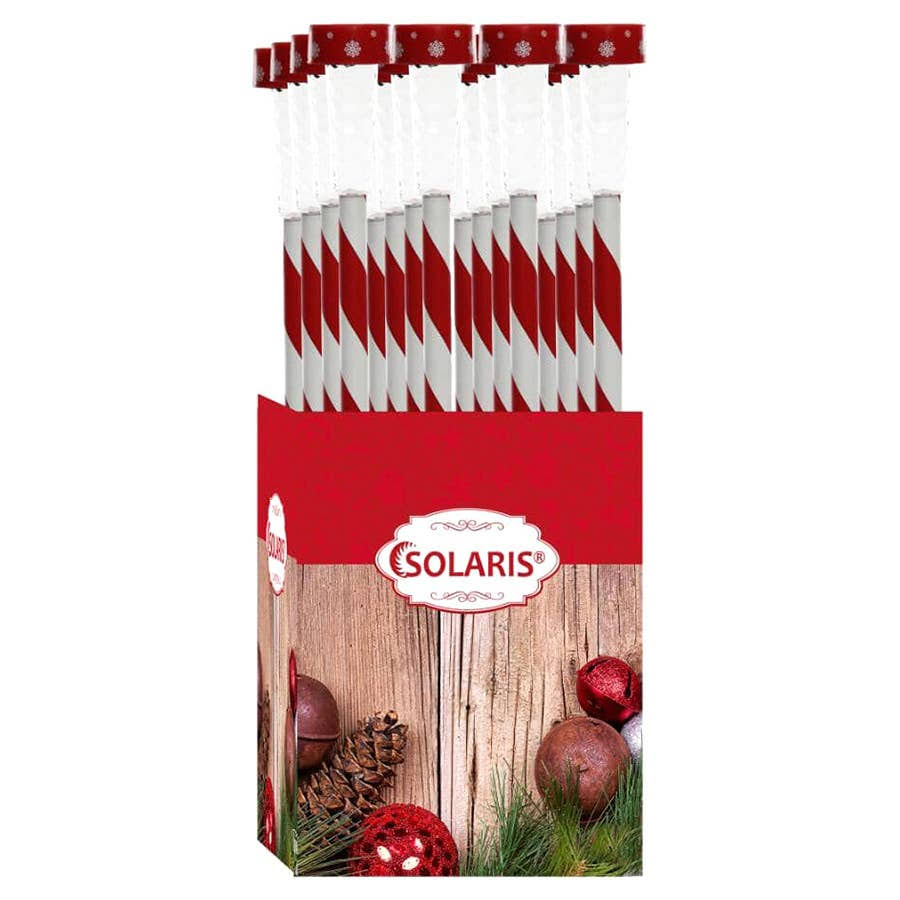 Alpine QWE106 Solar Christmas Striped Pathway LED Garden Stake,