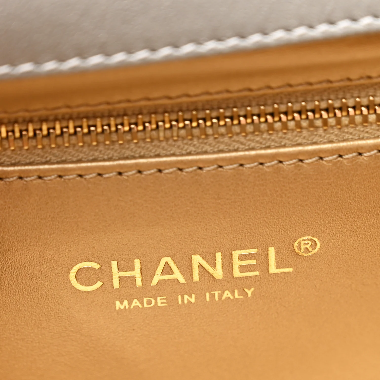 Metallic Goatskin Quilted Timeless CC Flap Silver