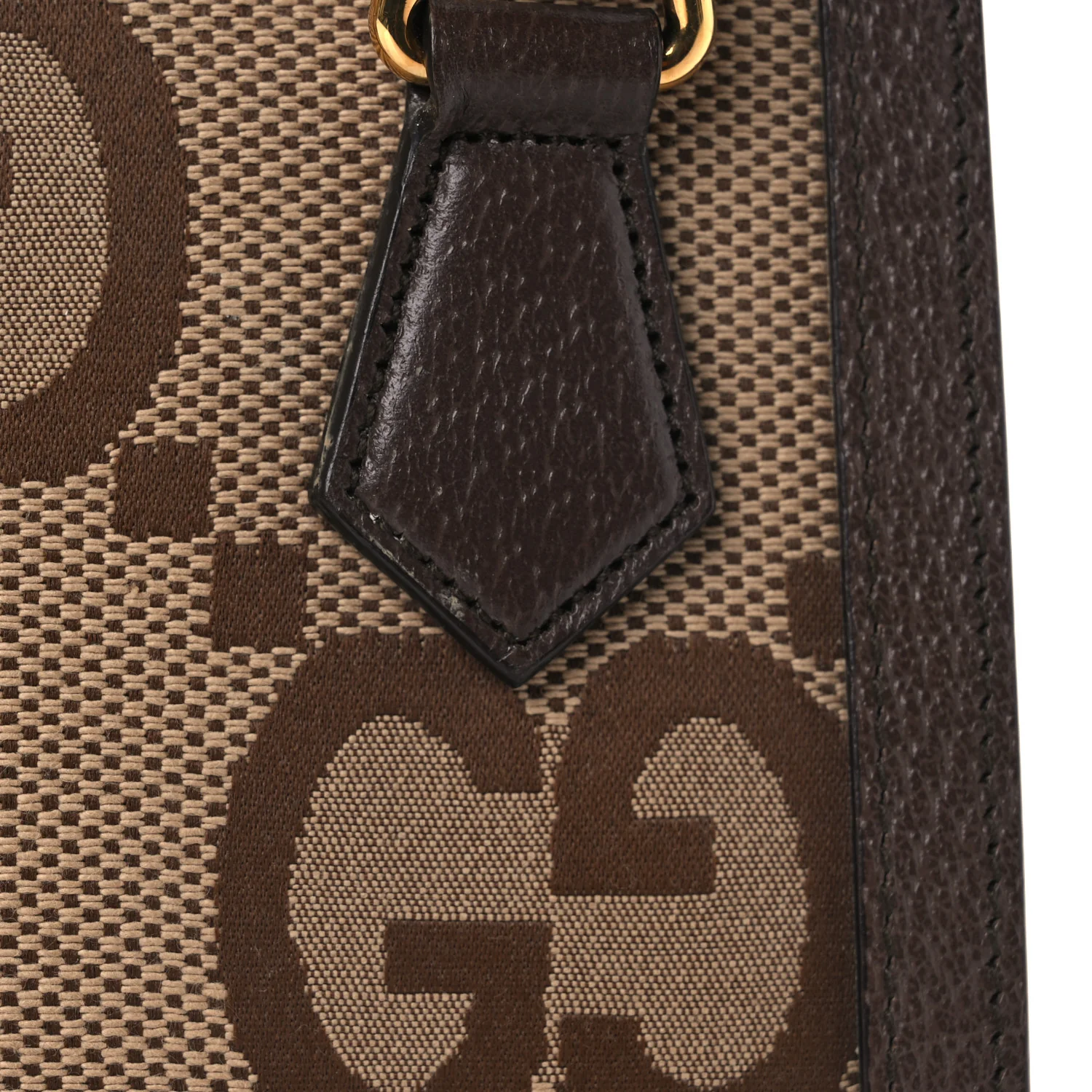 Monogram Jumbo GG Textured Dollar Calfskin Mini Diana Tote Bag Camel Ebony New Acero