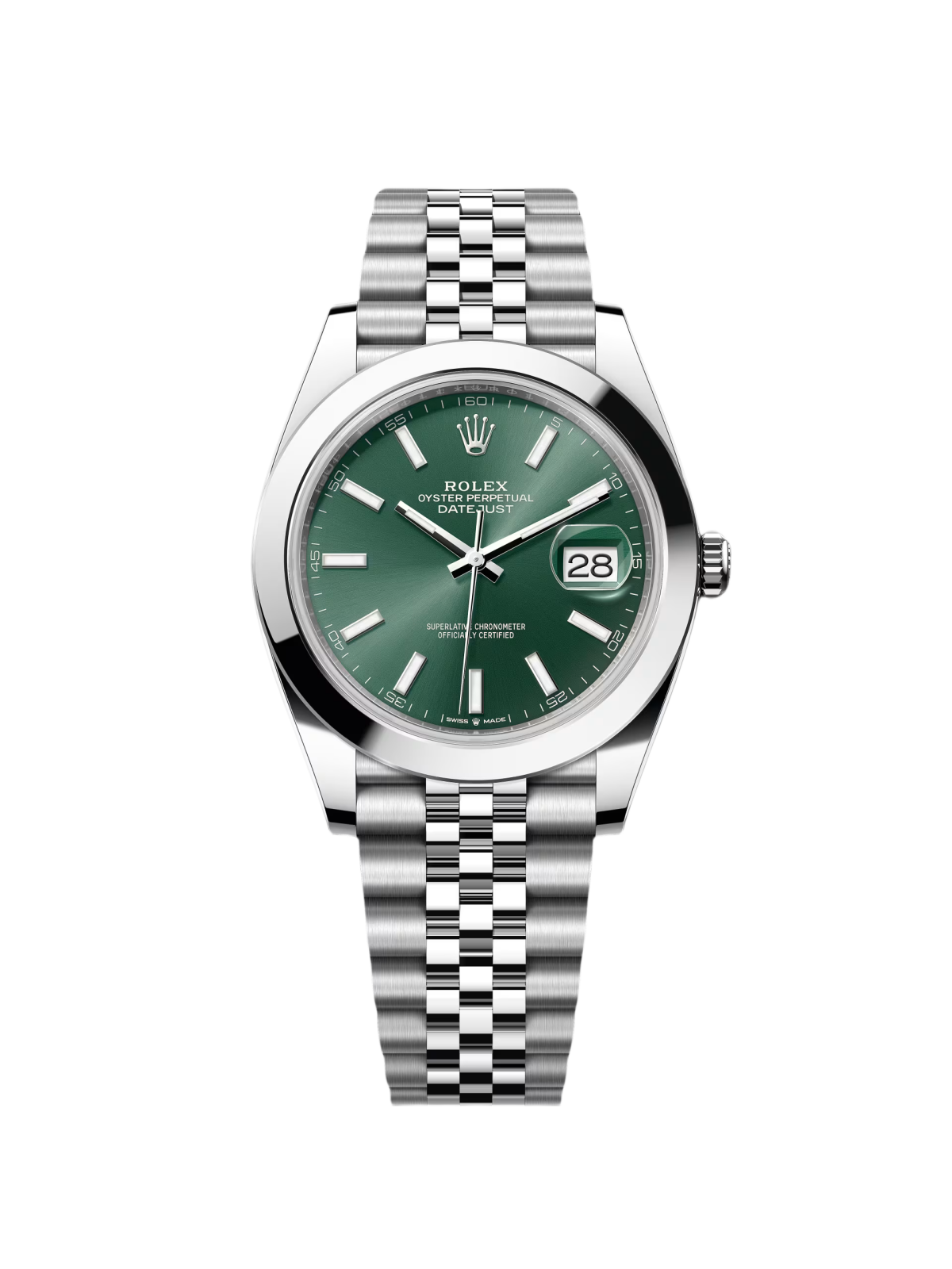【Super Clone】RLX Datejust 41mm 126300 Mint Green Dial Stainless Steel Oyster Bracelet Watch