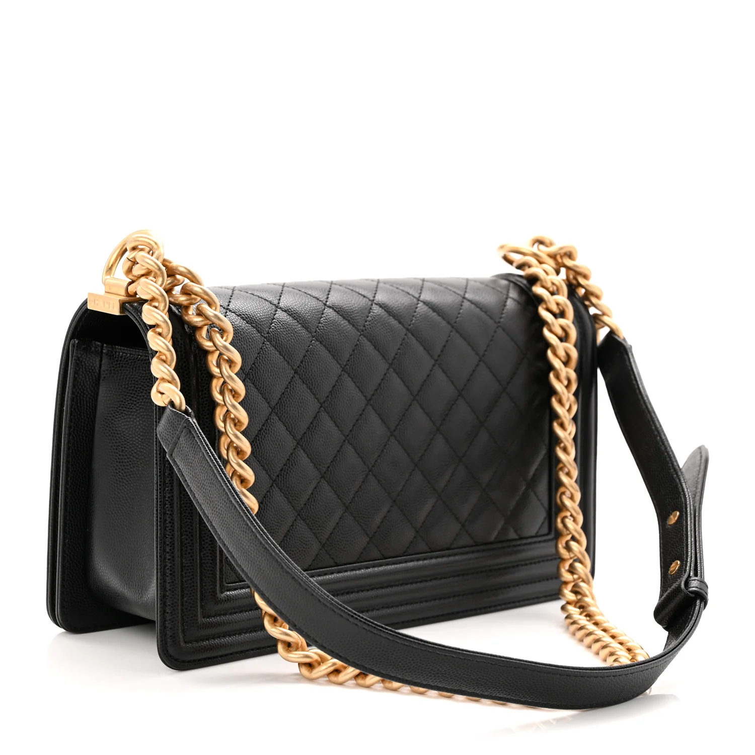 Caviar Quilted Medium Boy Flap Black