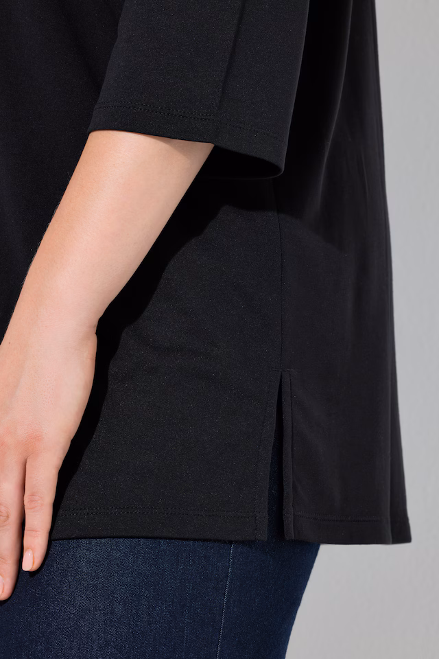 Split Neck 3/4 Sleeve  Modal Blend Tee