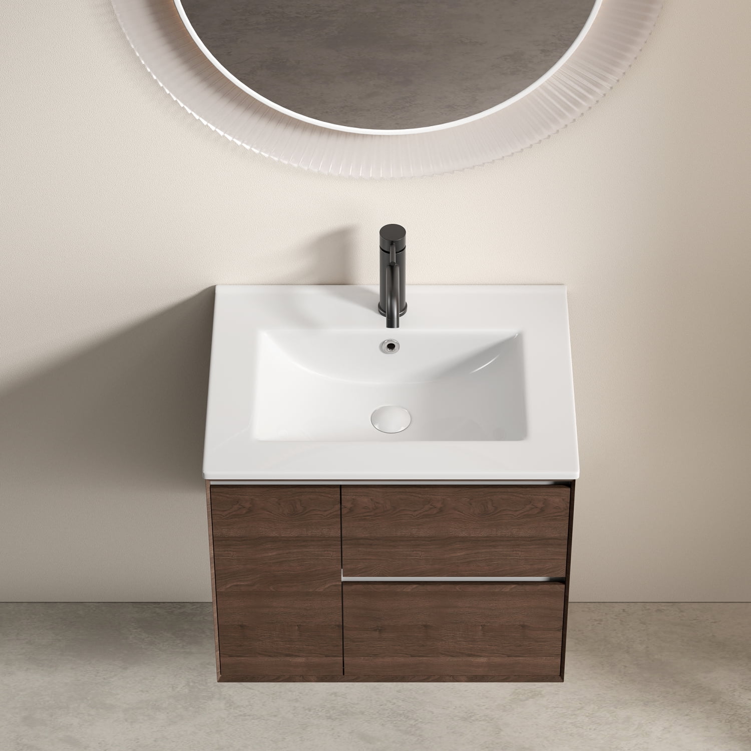 24-Inch Bathroom Vanity Top with Integrated Sink, White Porcelain Ceramic Vanity Sink Top with Oval Basin for a Clean, Modern Bathroom(White) - Image 2