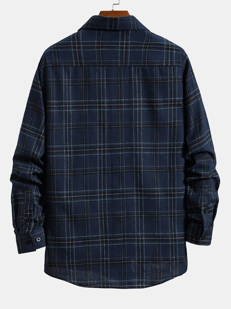 Chemise à carreaux à manches longues avec poche