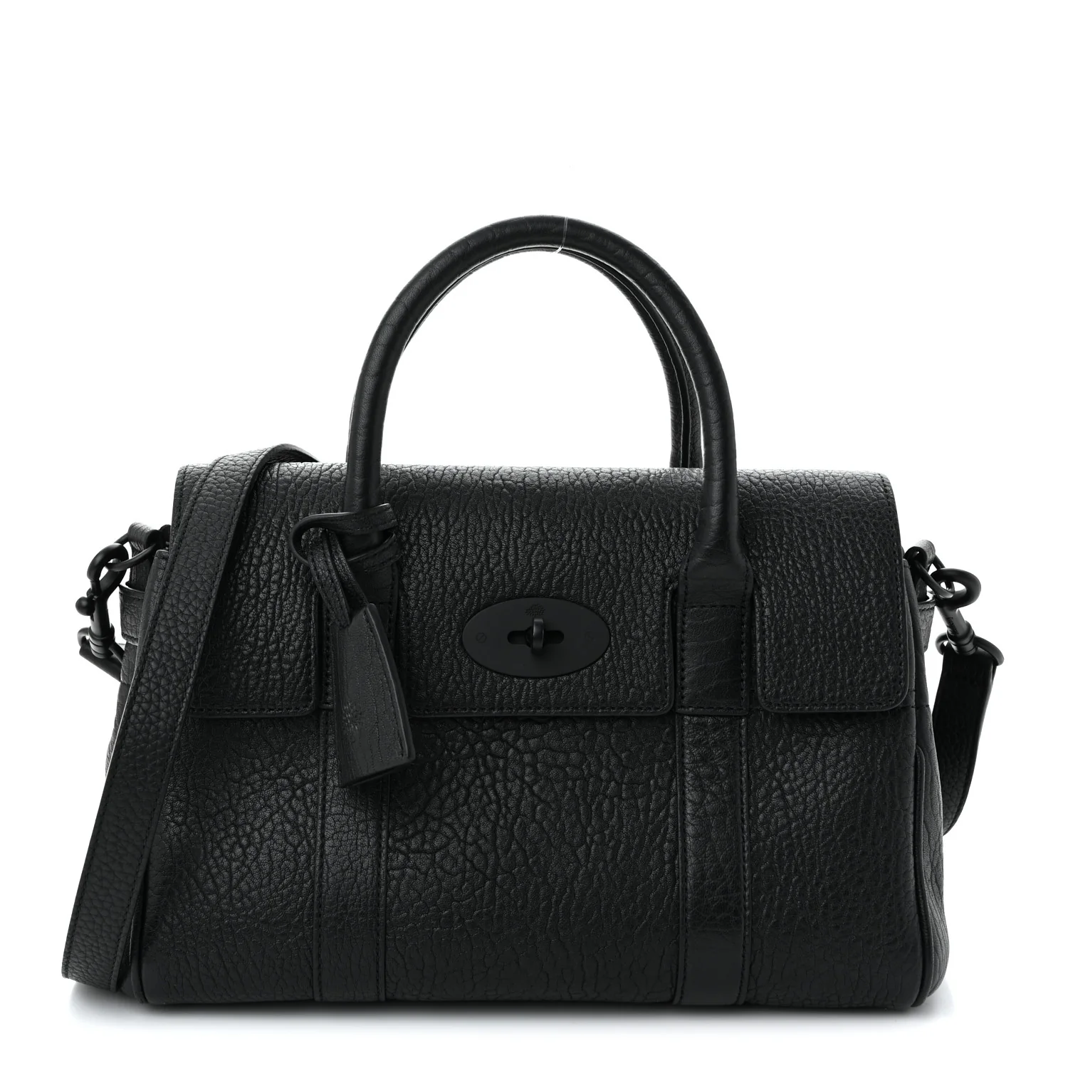 Natural Grain Small Bayswater Satchel Black