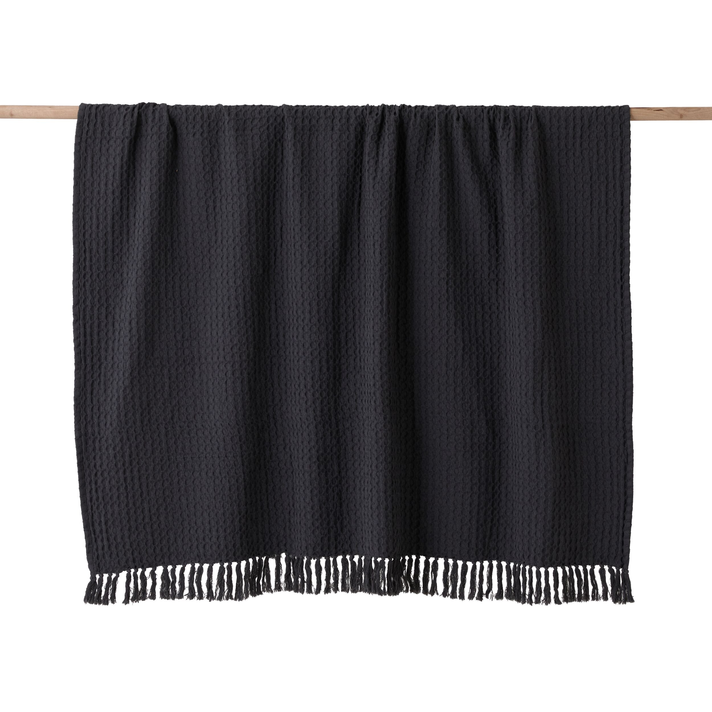 Whisper Waffle Throw Charcoal