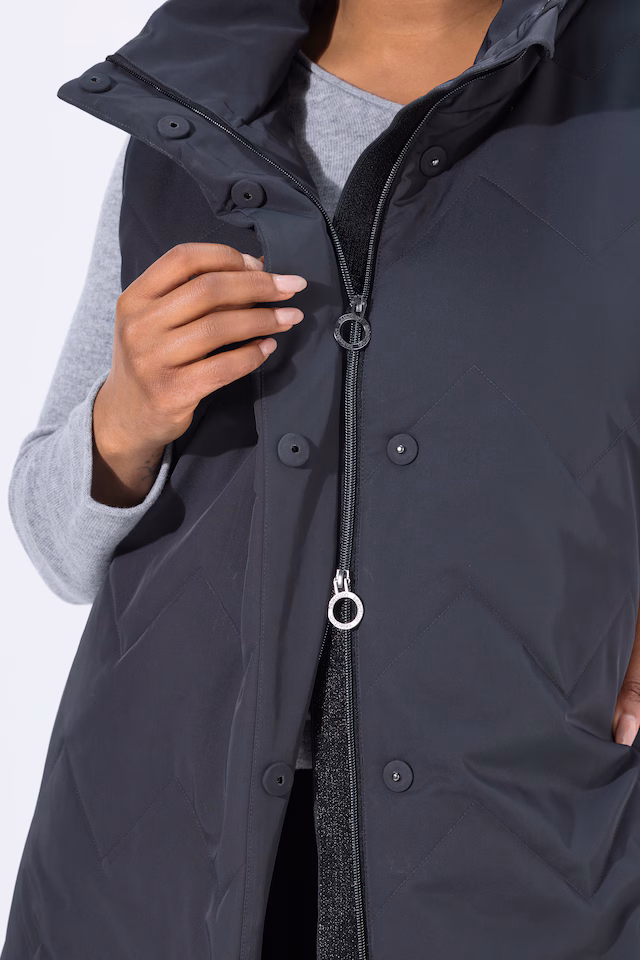 Long Quilted Turtleneck Vest