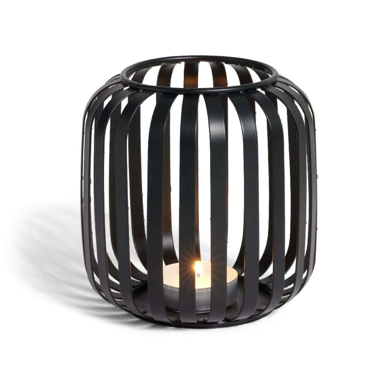 Lanterne ajourée métal noir Ø10xH12cm