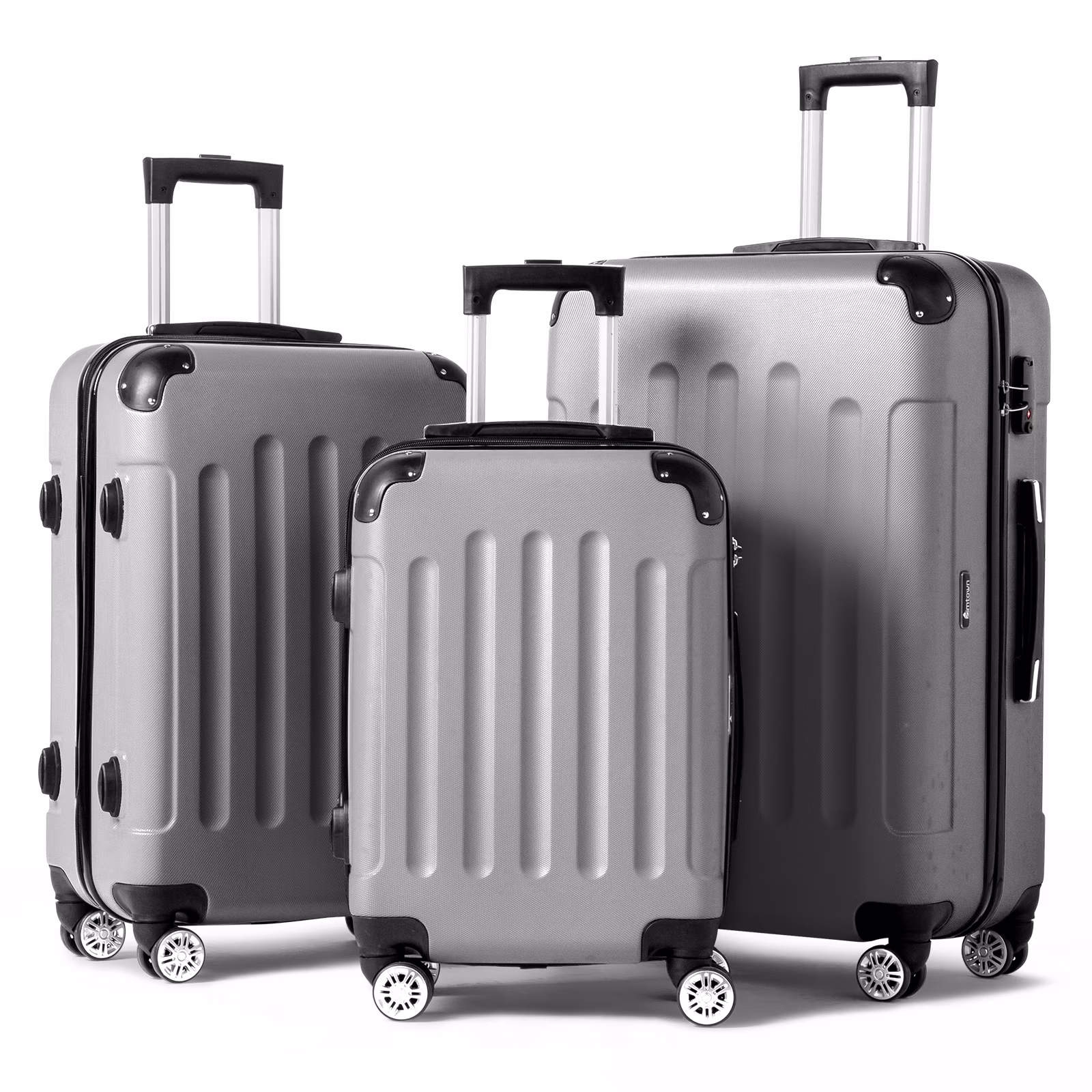 Zimtown Luggage 3 Piece Set Suitcase ABS Hardside Lightweight with TSA Lock Spinner Wheels, Beige