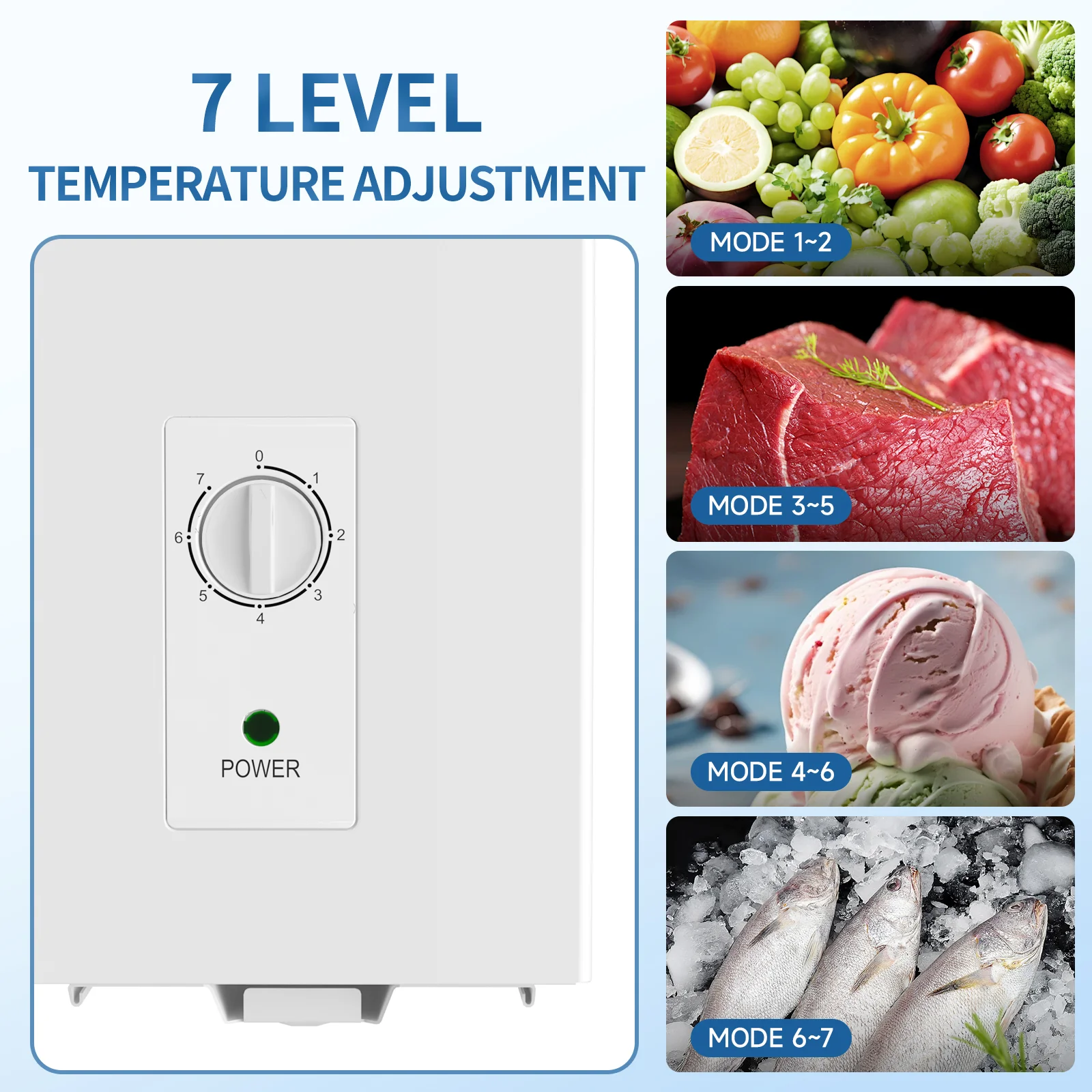 7.0 Cu.Ft Chest Freezer, Deep Freezer with Adjustable Thermostat, Top Open Door Freezer with Removable Basket, Quiet Operation, Ideal for Kitchen/Apartment/Office - Image 3