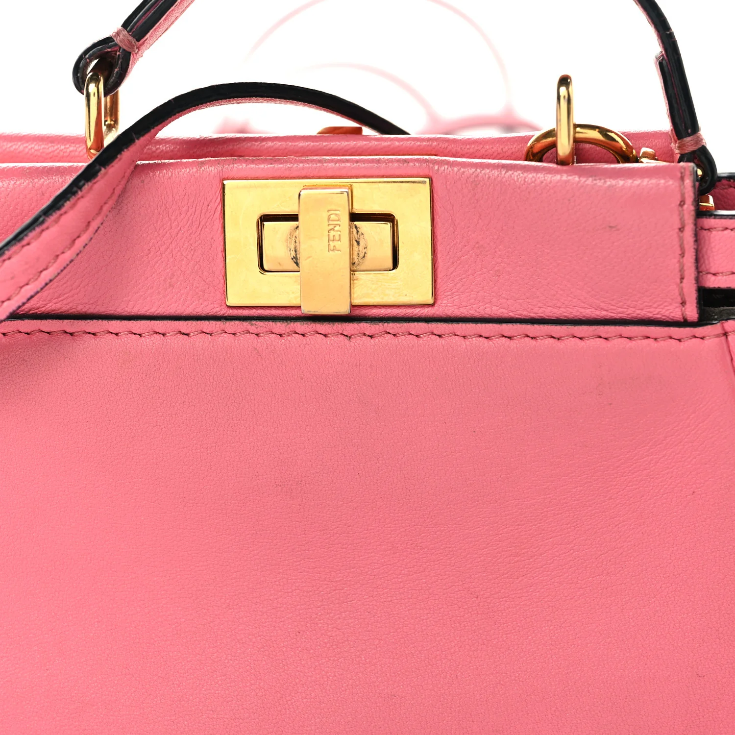 Shiny Nappa Micro Peekaboo Iconic Satchel  Rosa Fluo