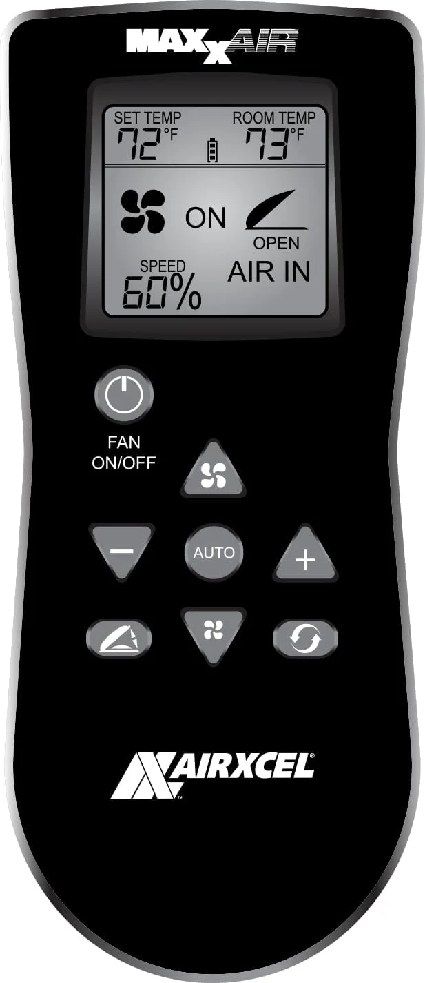 Ventilateur de plafond MaxxFan Deluxe Air 00-07500K avec télécommande - Gris fumé, Noir