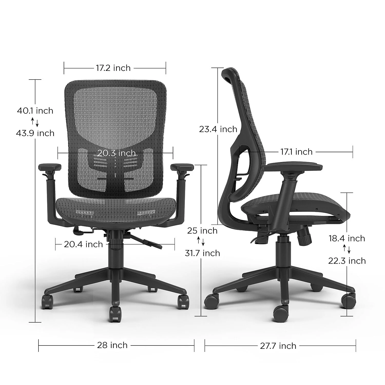 Kroy Mesh Task Chair Black UN59456 - Image 7