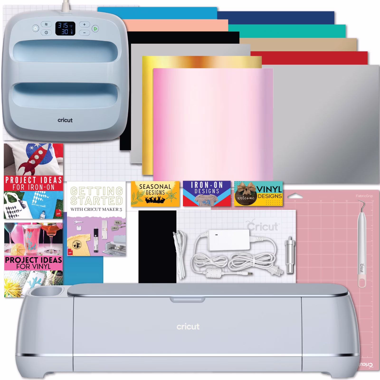Maker 3 Electric Die-Cutting Machine with Rainbow Vinyl and Tools Bundle(Rainbow Vinyl) - Image 3
