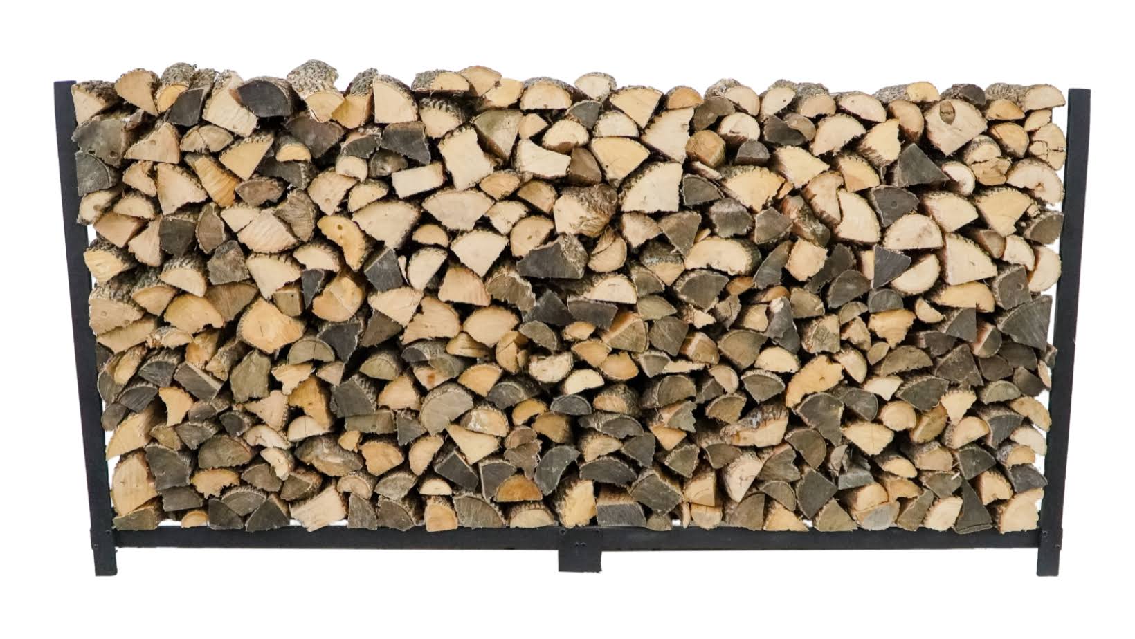 Woodhaven Black Outdoor Firewood Rack - 8' - No Cover