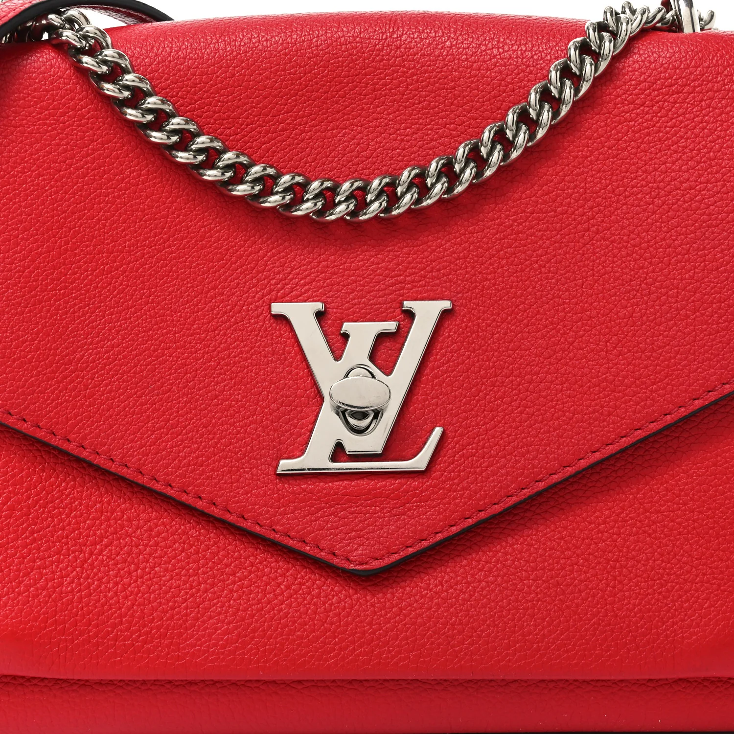 Soft Calfskin My Lockme Chain Bag BB Poppy