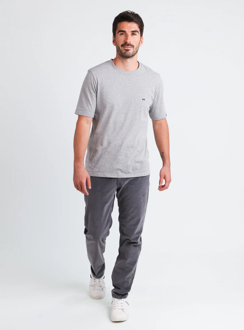Pantalon homme velours côtelé en coton Gris Foncé