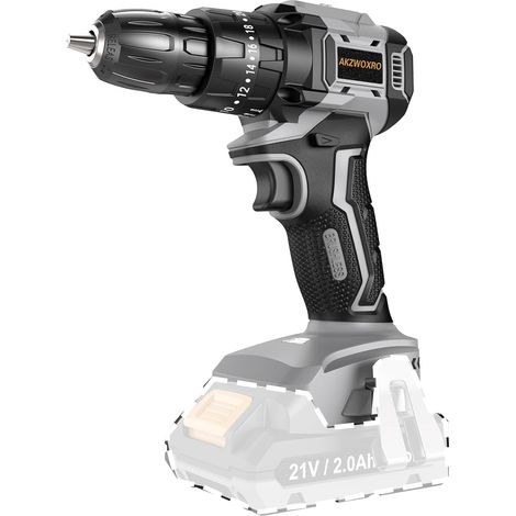 21V Cordless Drill Body, Brushless Motor, No Battery or Charger, Grey — vue 1