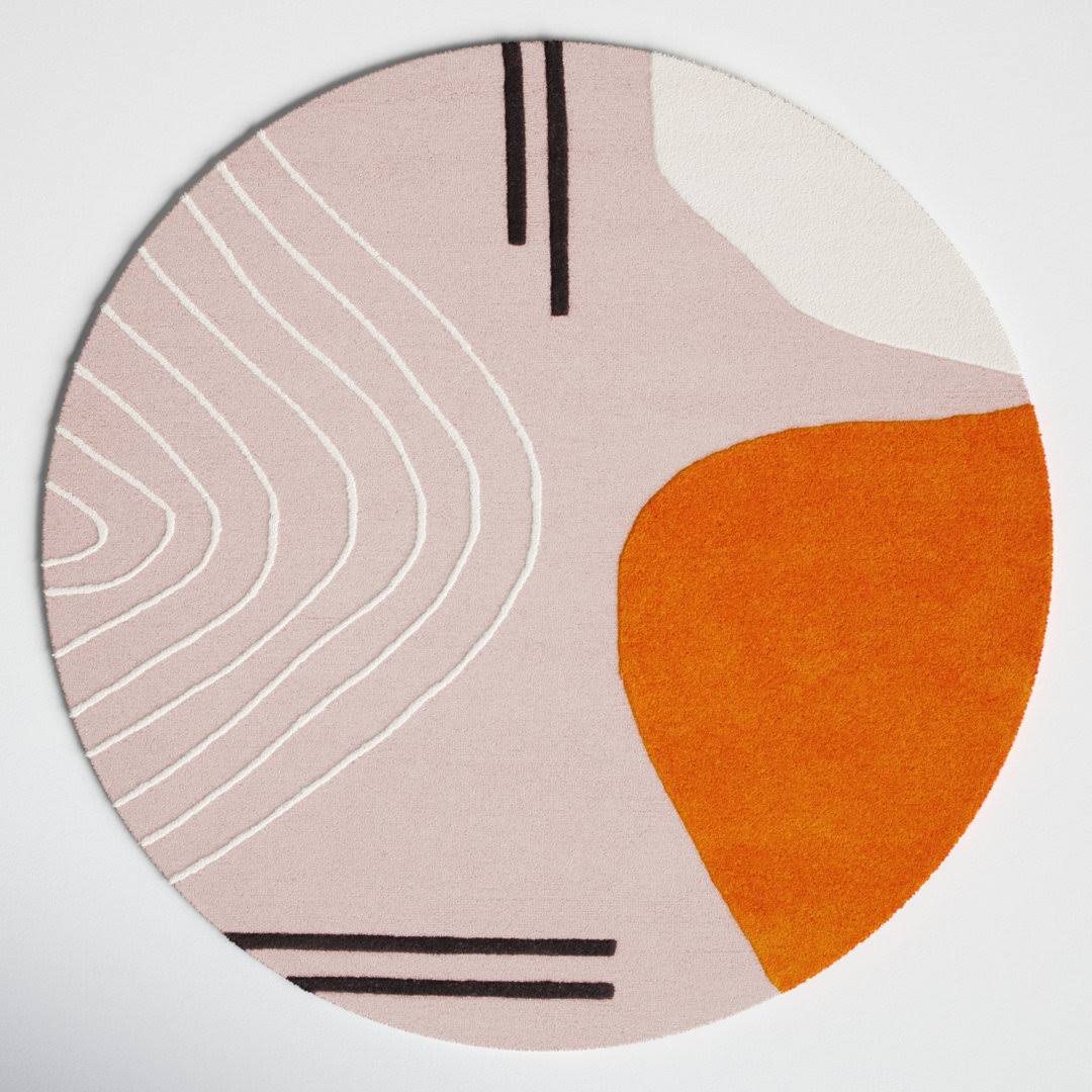 Davey Handmade Wool Ivory/Light Pink Rug AllModern Rug Size: Round 4'