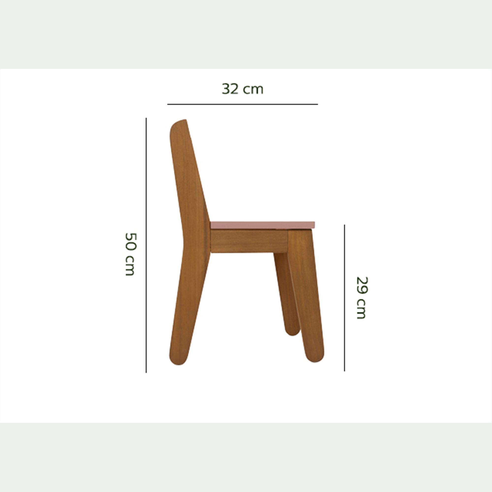 RAPHAEL - Chaise enfant en acacia - rose
