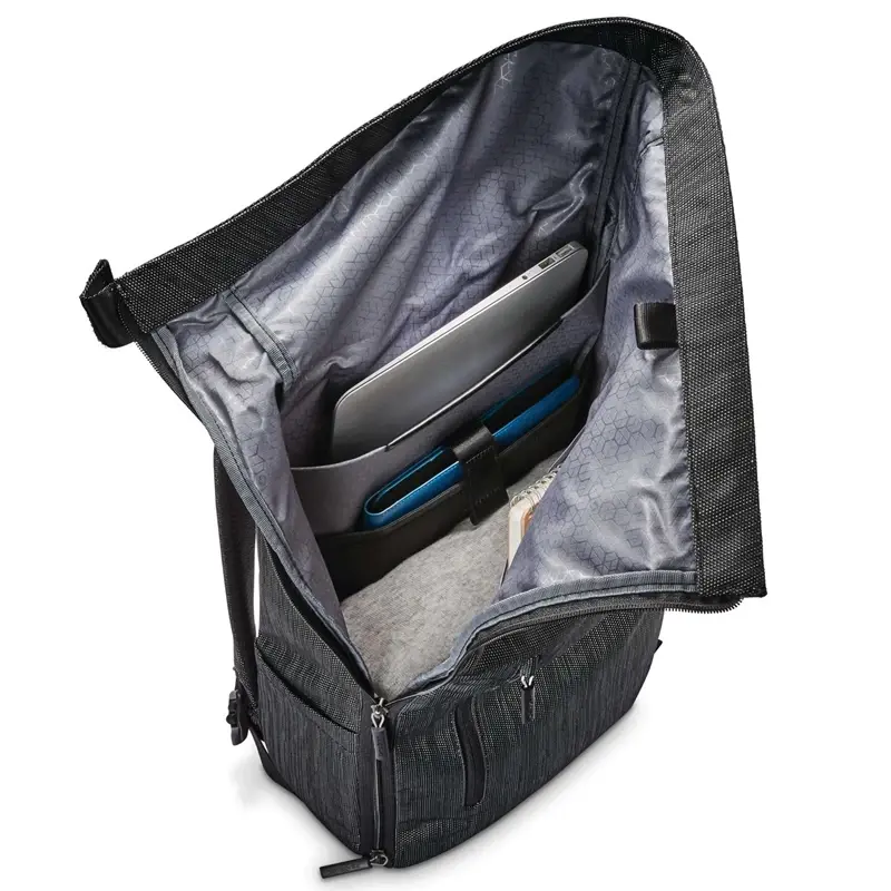 Black/Silver SXK Rolltop Backpack Laptop Backpacks | 3410-GWNMC - SAMSONITE OUTLET