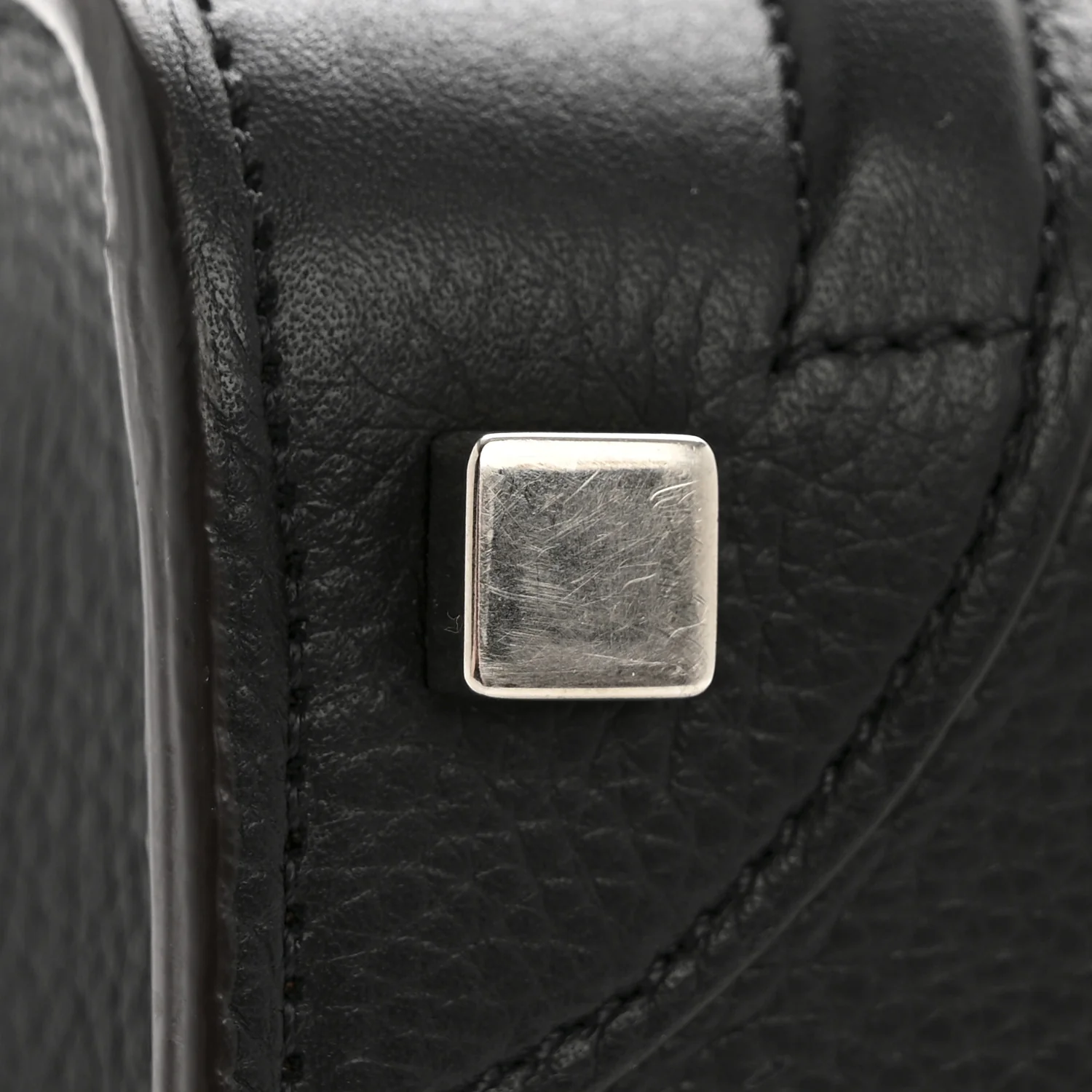 Drummed Calfskin Micro Luggage Black