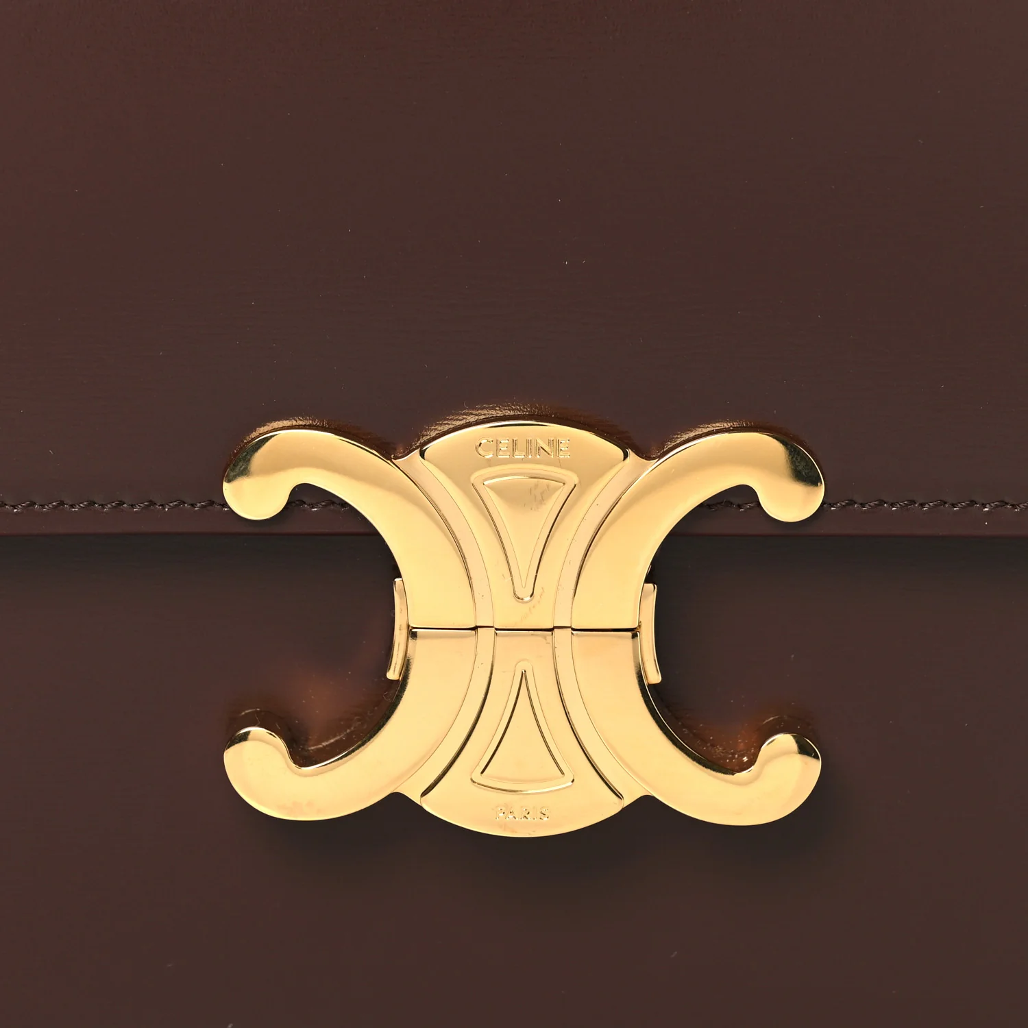 Shiny Calfskin Medium Triomphe Chestnut