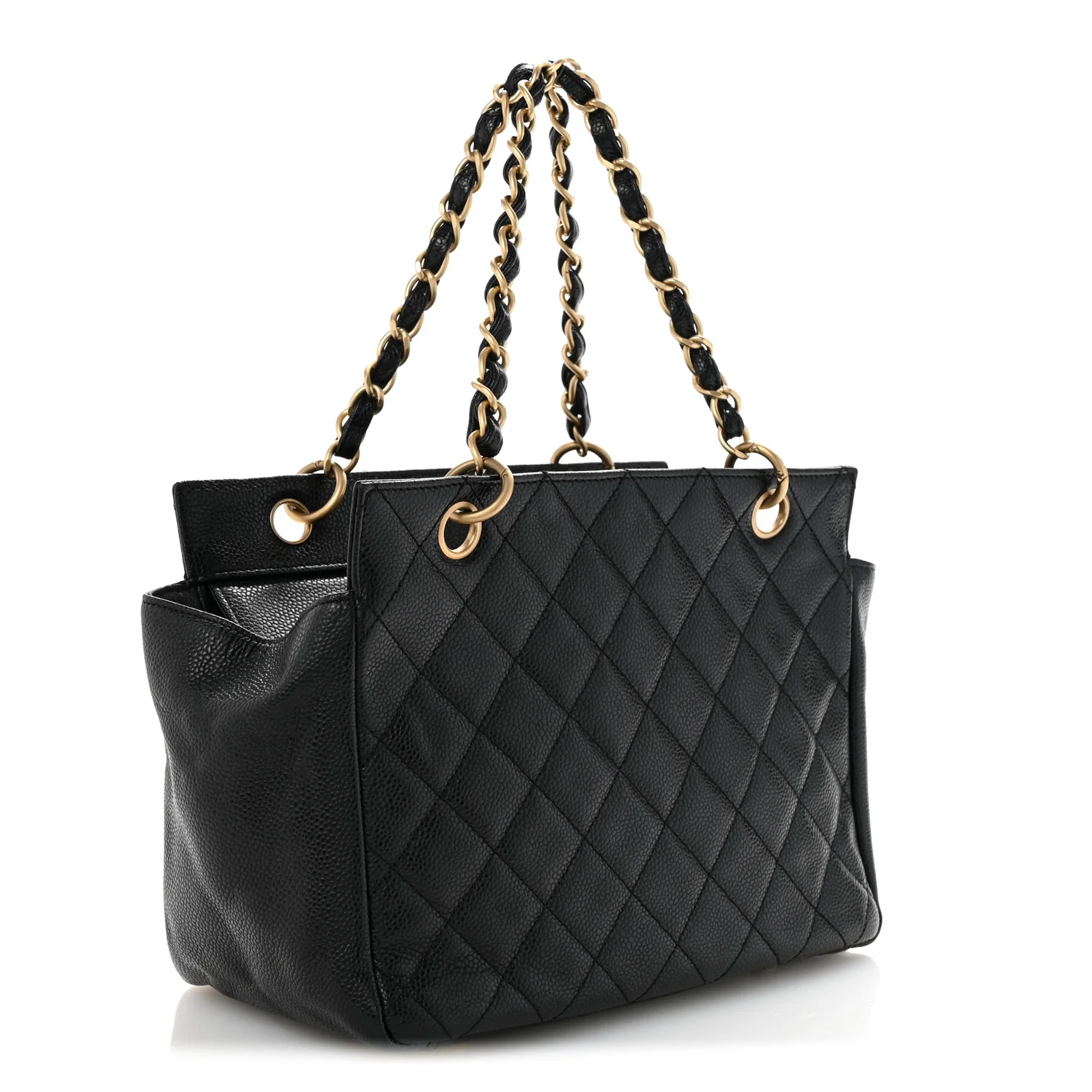 Caviar Quilted Petit Timeless Tote PTT Black