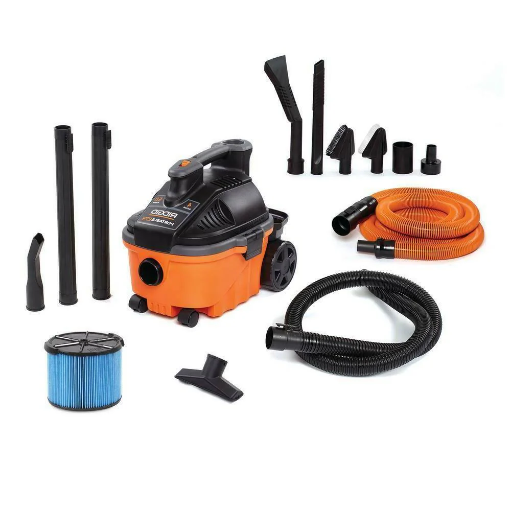 Aspirateur eau et poussière portable 4 gal. 5,0 ch avec kit de nettoyage automobile haut de gamme