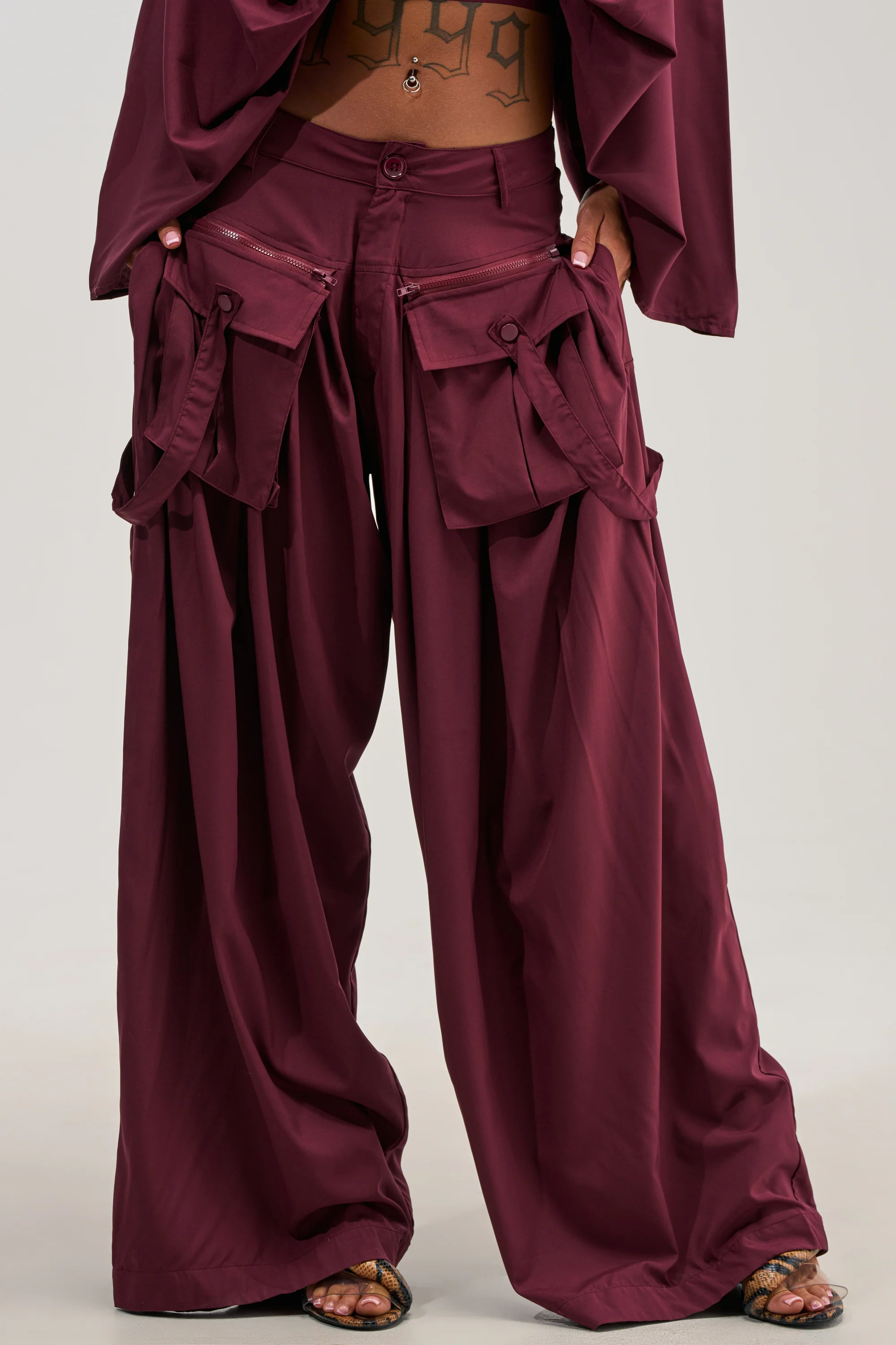 TALK ABOUT ME TROUSER IN DEEP BURGUNDY - Akira Store