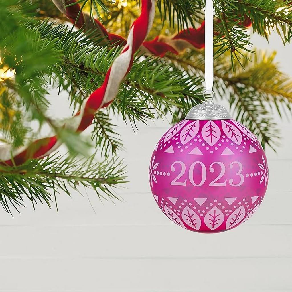 Hallmark Christmas Commemorative 2023 Glass Ball Ornament