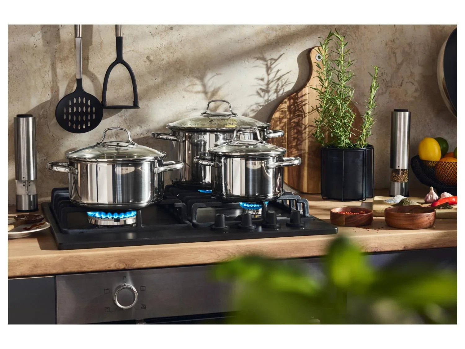 SILVERCREST Batterie de cuisine, 3 pices