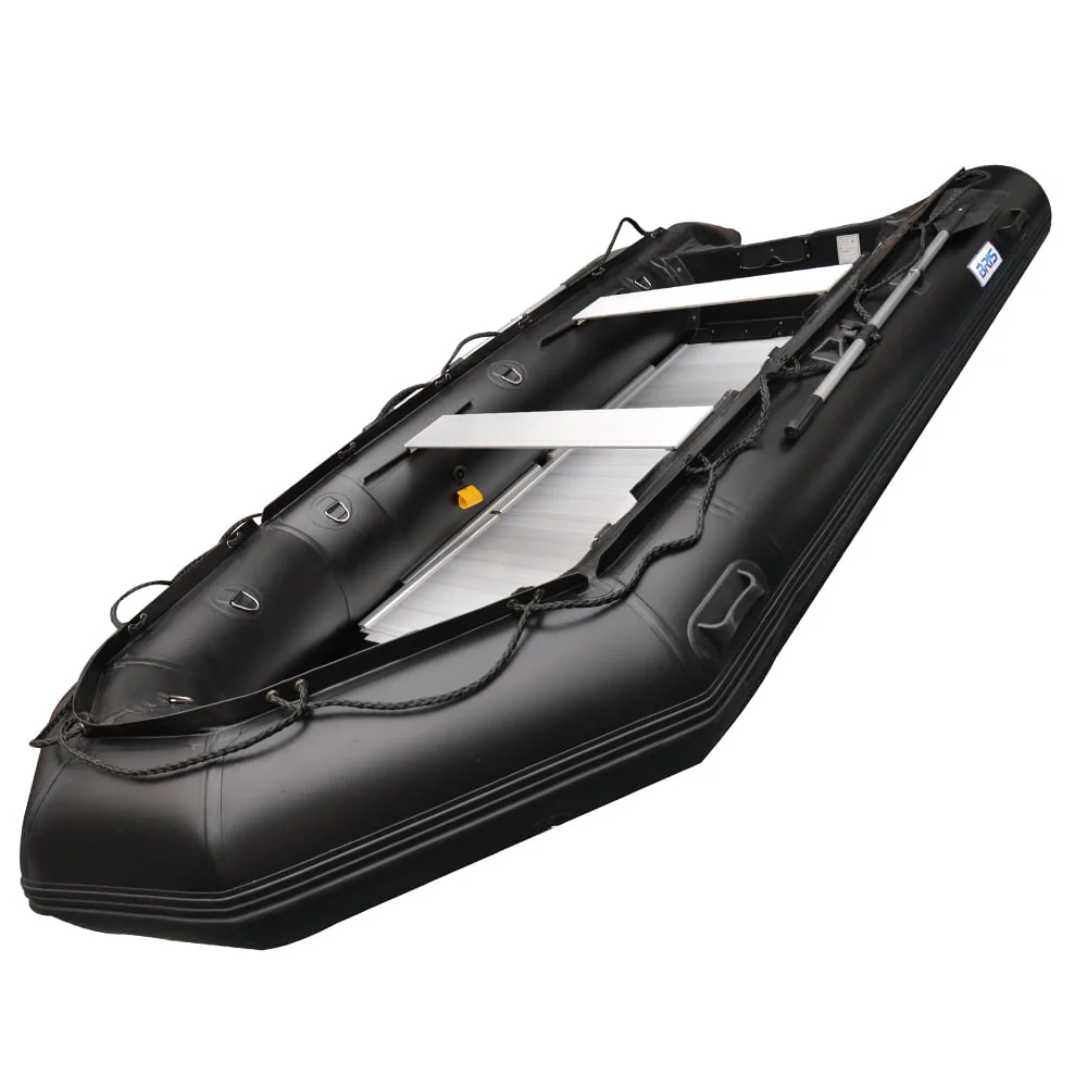 BRIS 12.5ft Inflatable Boat Inflatable Fishing Rescue Dive Boat Dinghy Raft Pontoon Boat