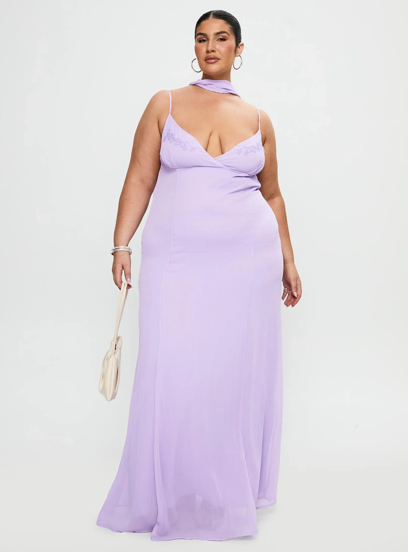 Jadira Scarf Maxi Dress Purple Curve