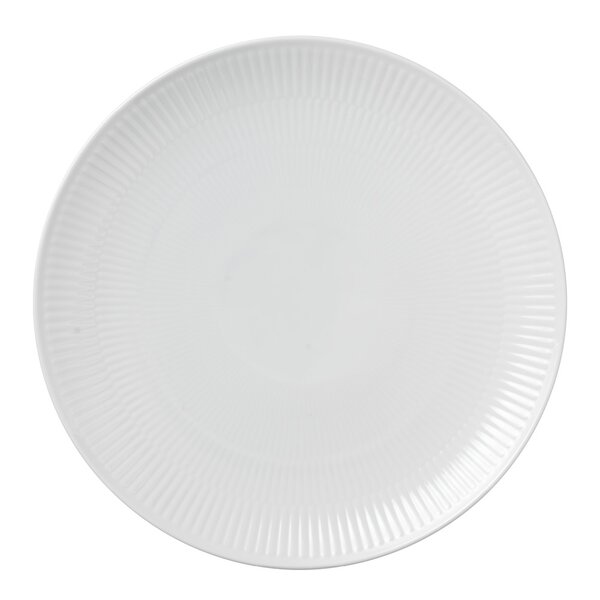 Hvit Riflet tallerken coupe 27 cm