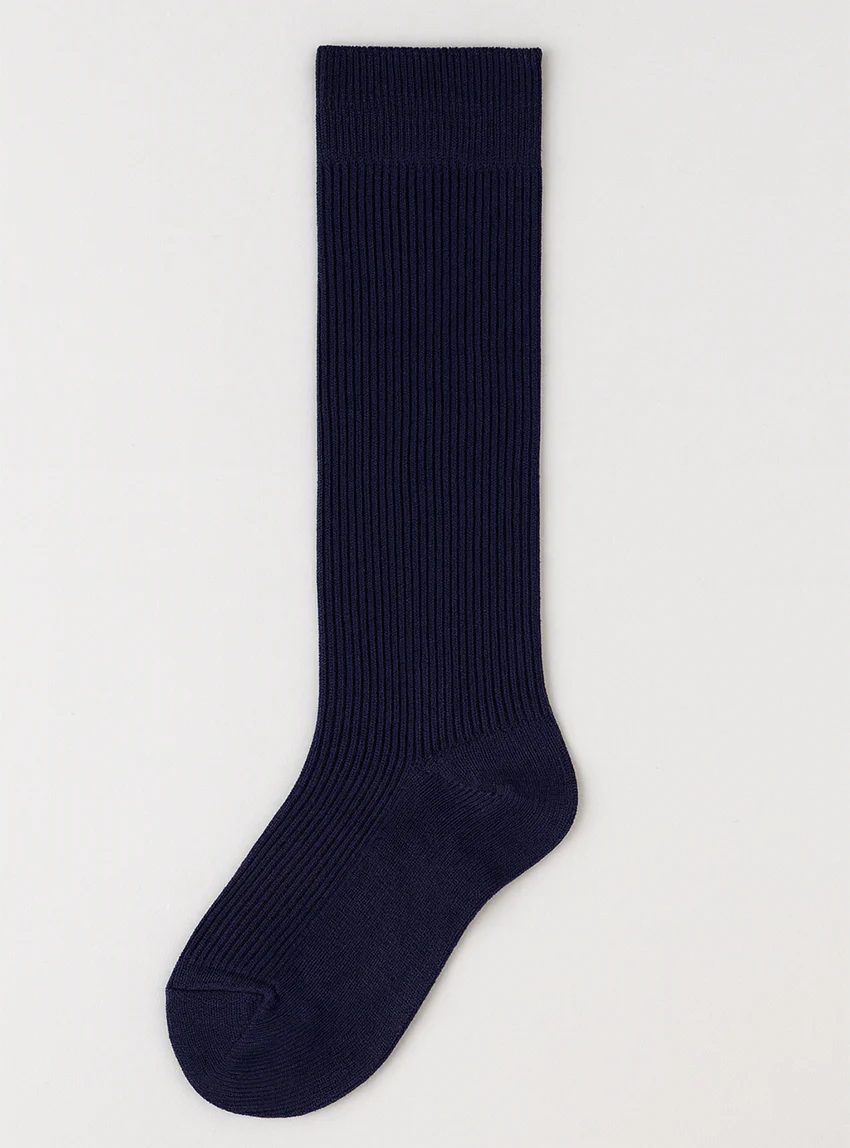 Chaussettes hautes mixte en pure laine noir