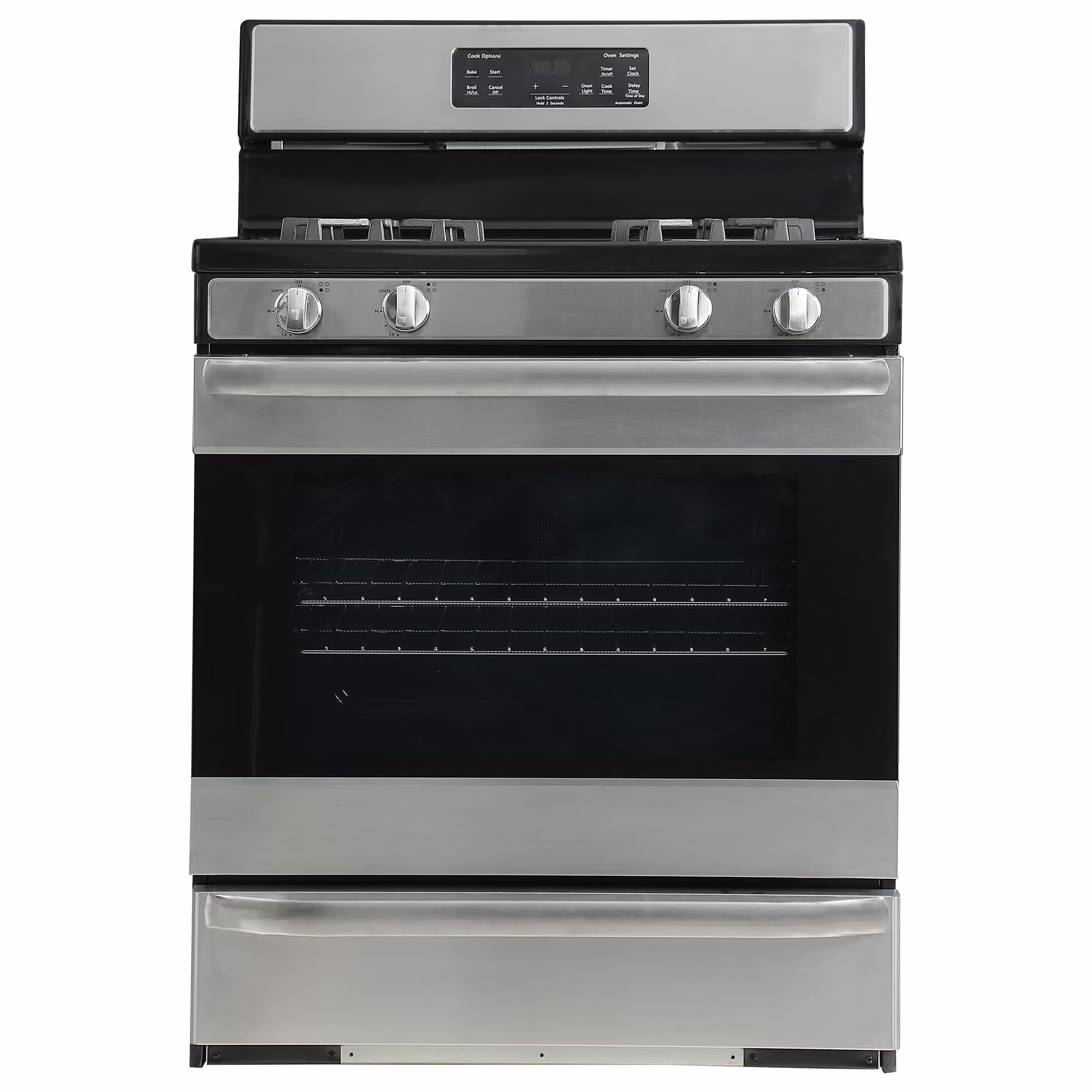 30 Inch 4 Burners 5.2 cu. ft. Freestanding Gas Range, Stainless Steel