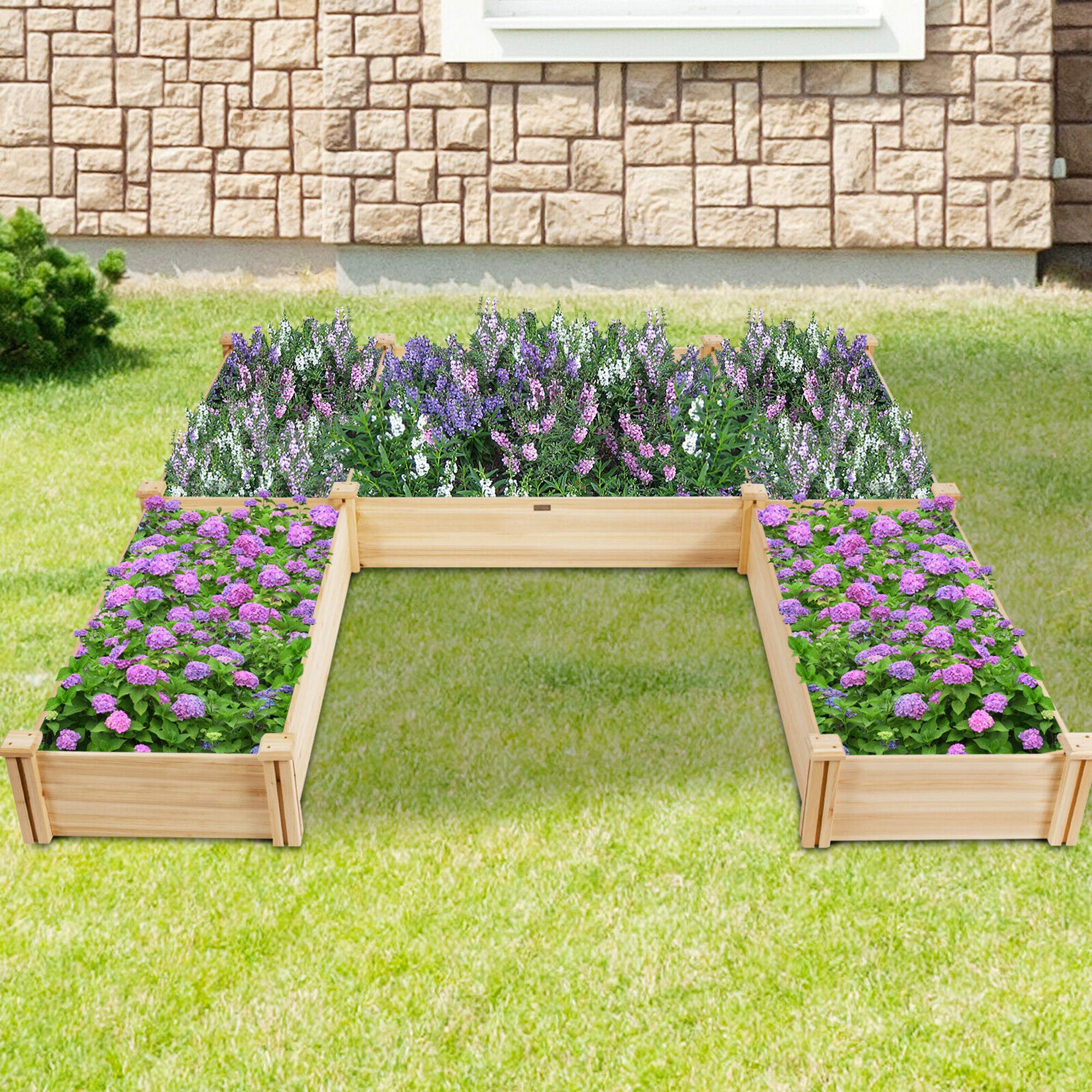 U-Shaped Raised Garden Bed, 92.5