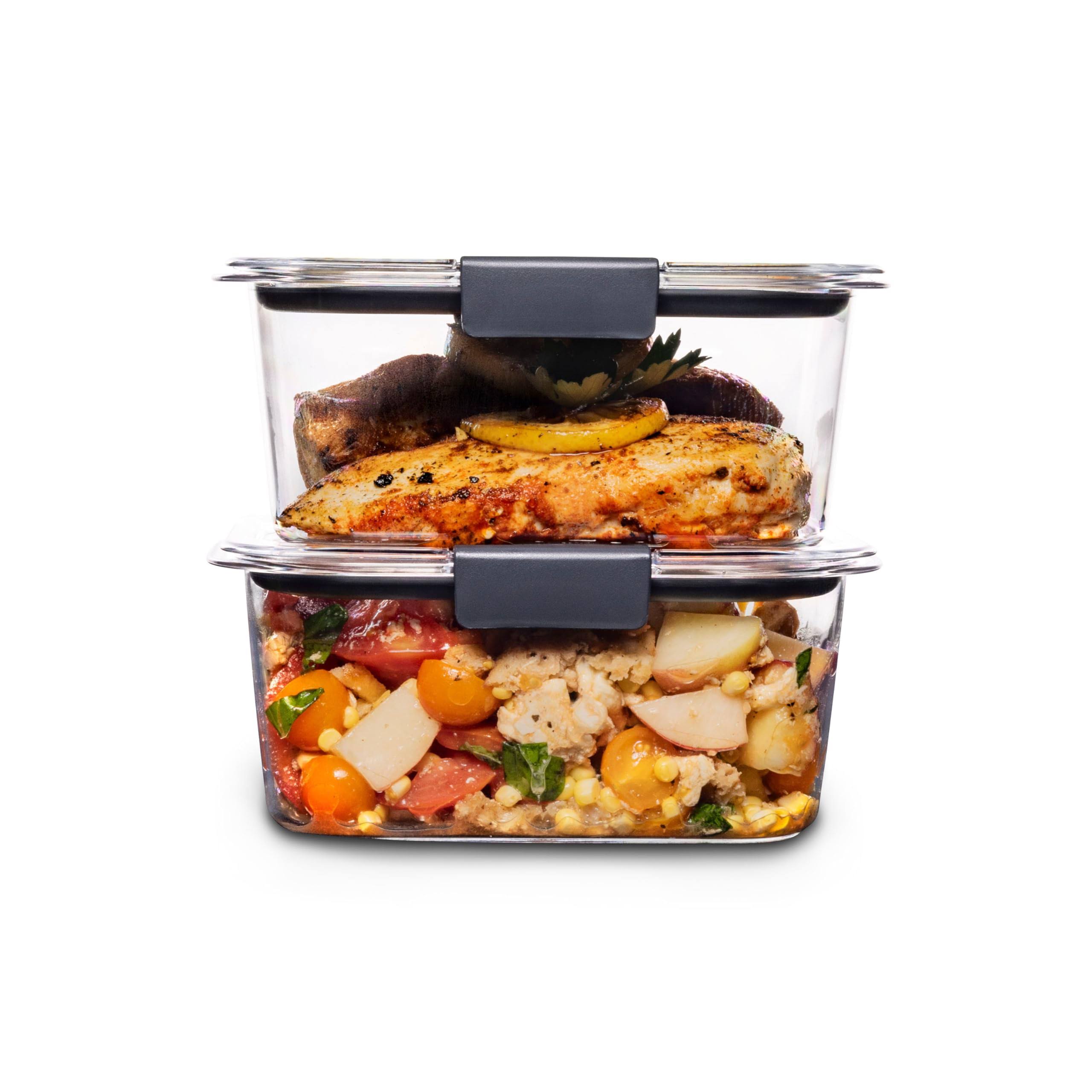 Rubbermaid Brilliance Food Storage Container, Medium Deep, 4.7 Cup, 2-Pack