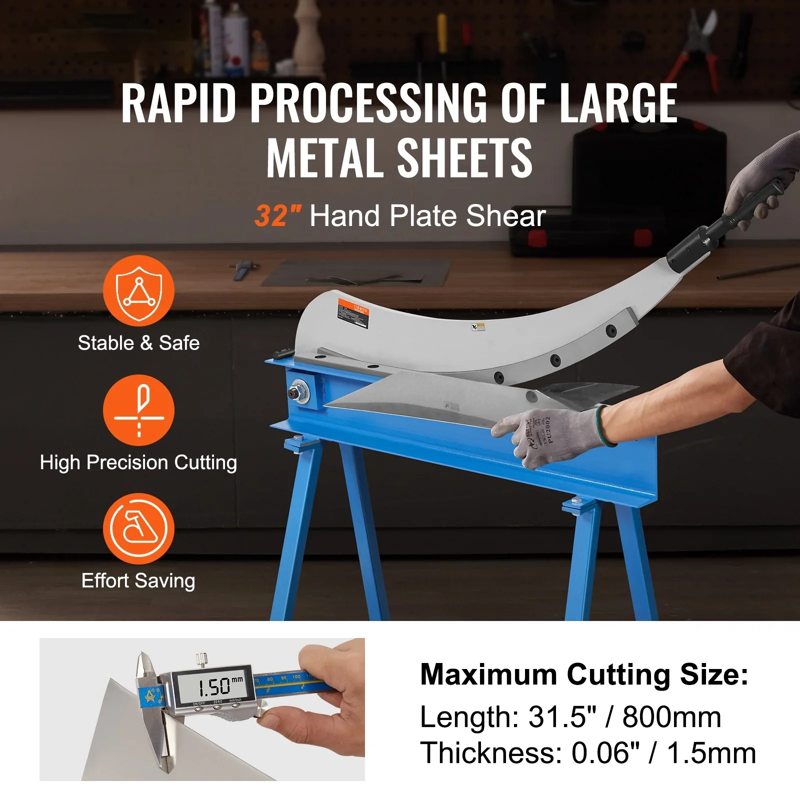 BENTISM 32 Manual Hand Plate Shear Machine Benchtop Cutter Metal Sheet Processing