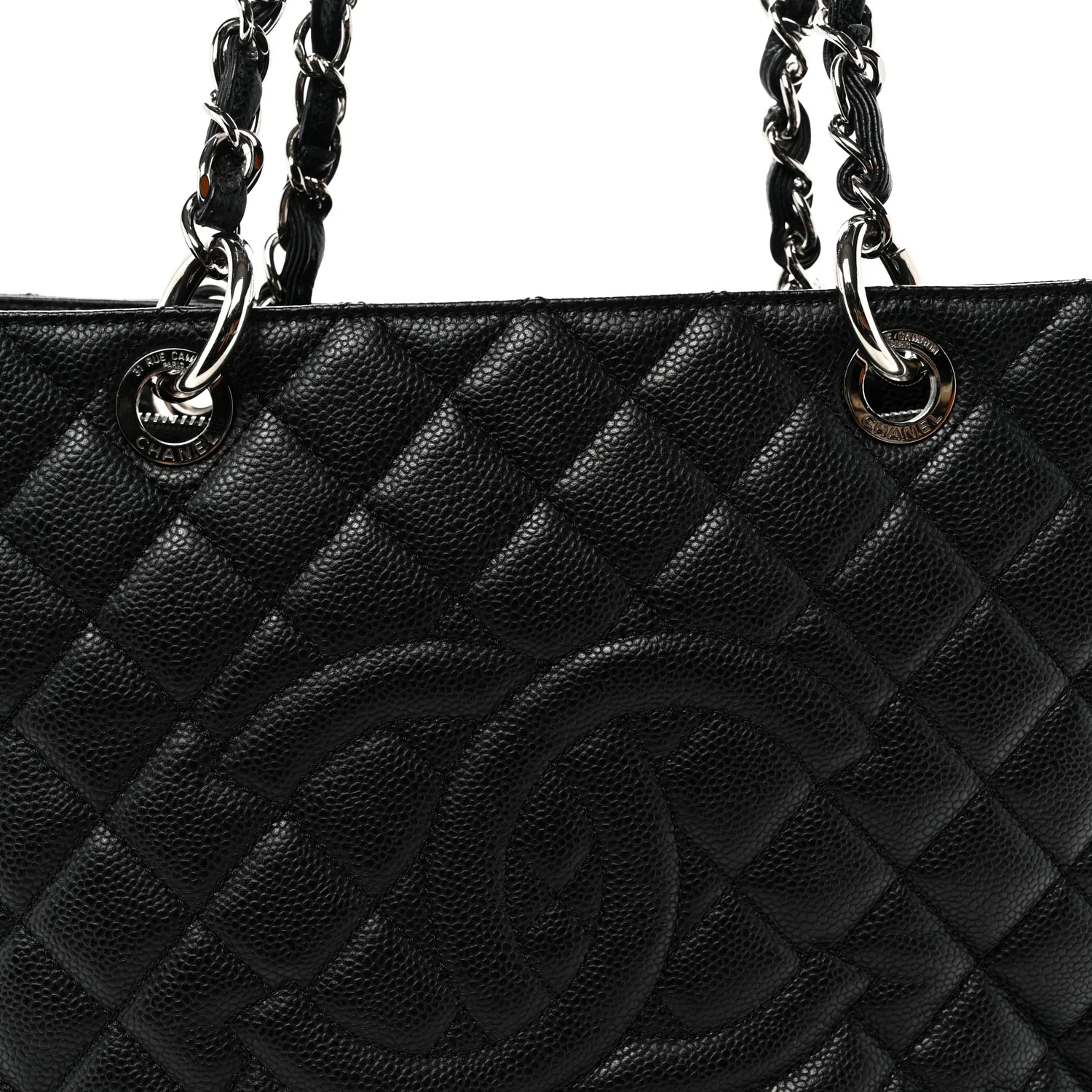 Caviar Quilted Grand Shopping Tote GST Black