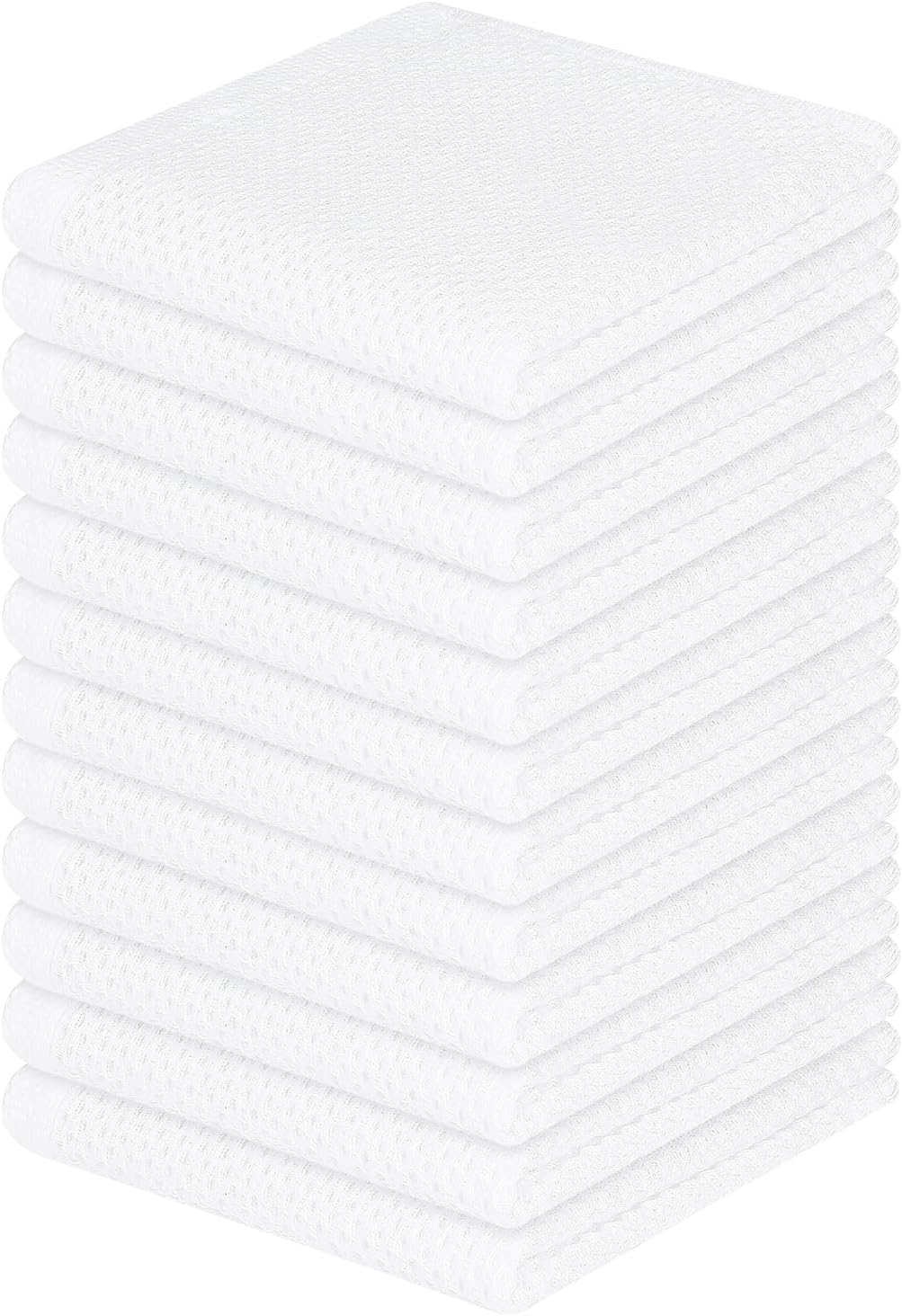 Homaxy 100% Cotton Waffle Weave Kitchen Dish Cloths 6-Pack, Dark Grey
