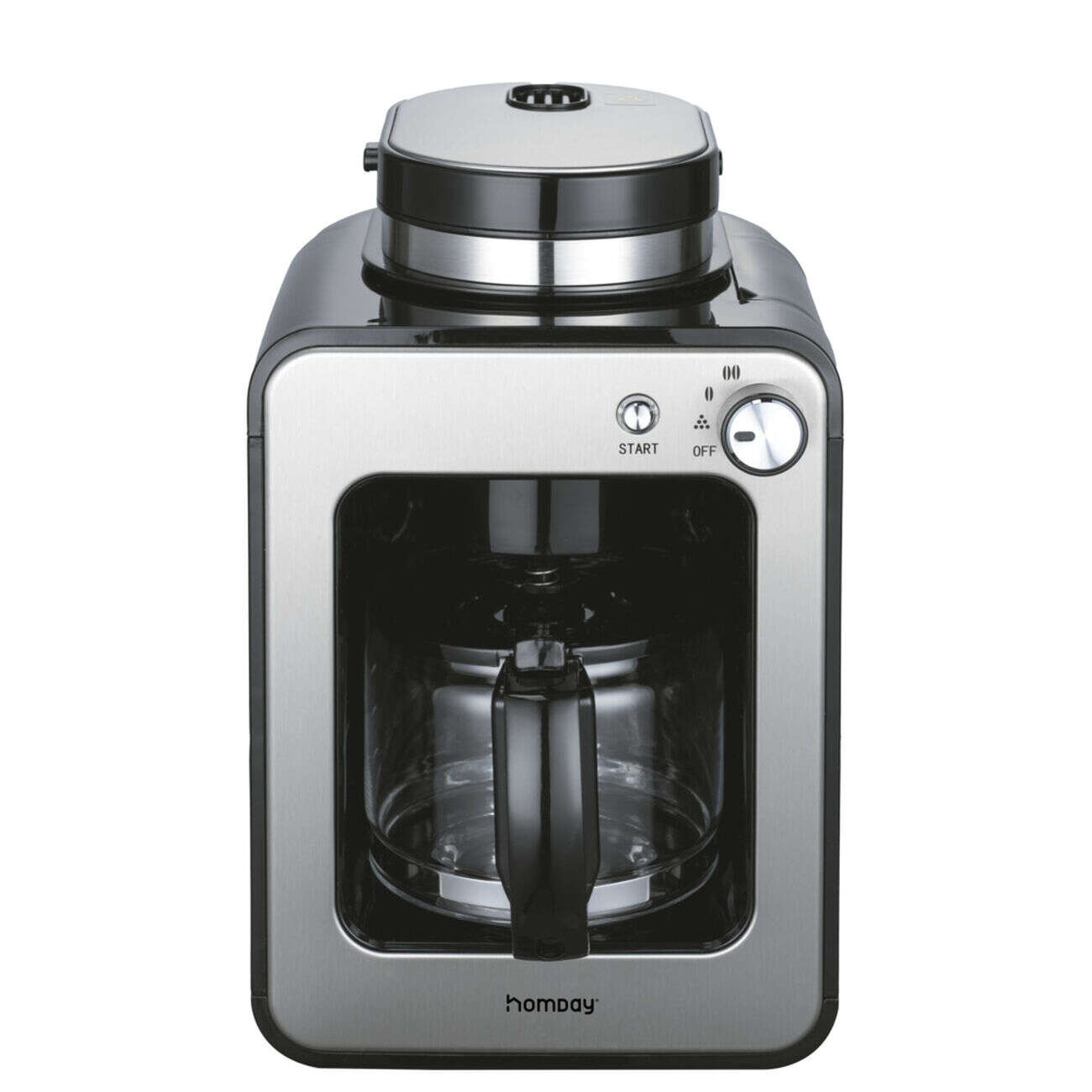 Cafetière filtre 0,6L acier avec broyeur de café 600W