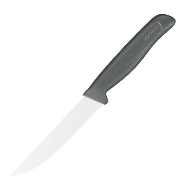 Bølget biffkniv 11 cm grå