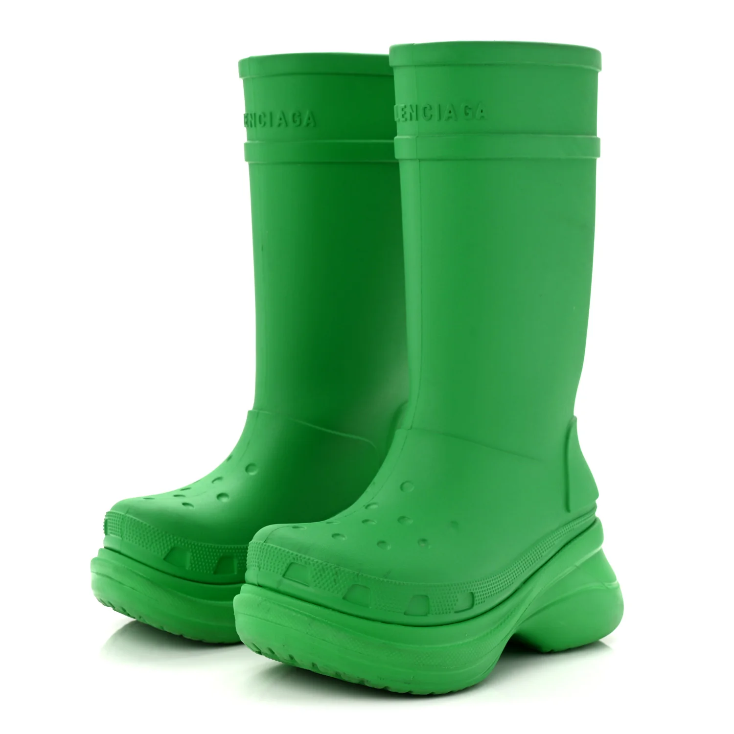 X CROCS Rubber Womens Rain Boots 36 Grass Green