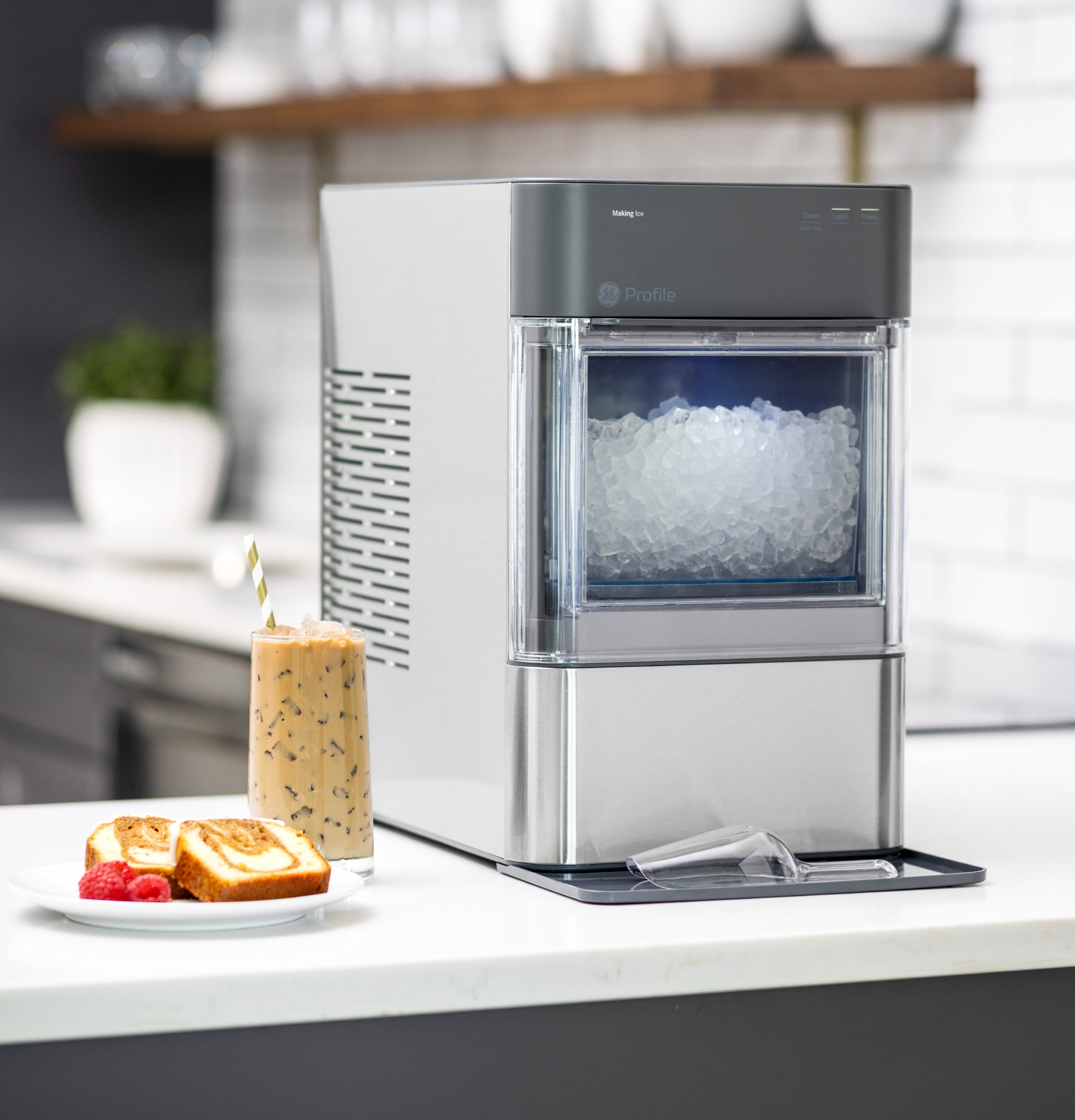GE Appliances Opal 2.0 Countertop Nugget Ice Maker, 38 lb Maximum Output, Industrial