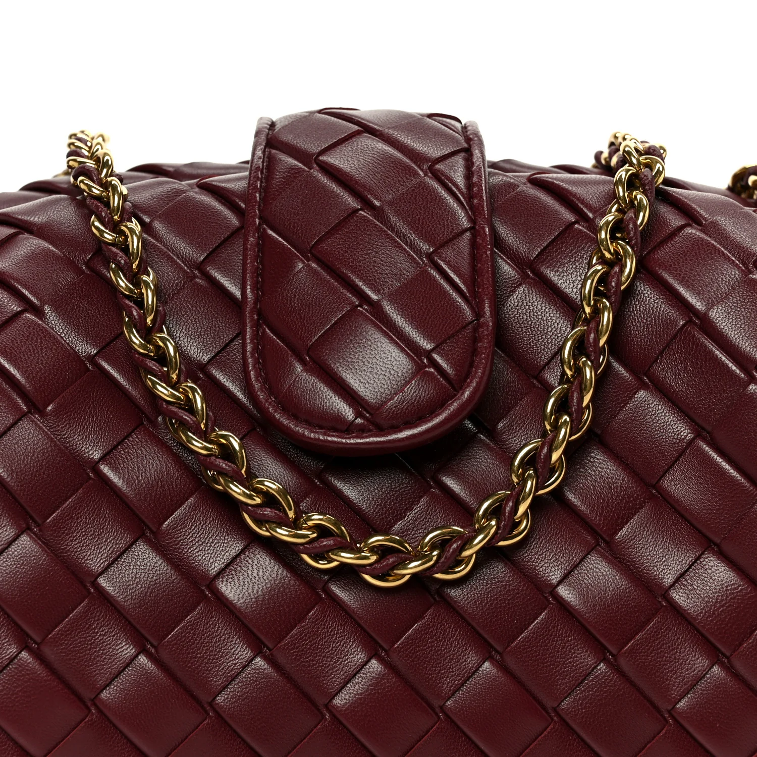 Nappa Intrecciato Teen The Lauren 1980 Clutch With Chain Barolo