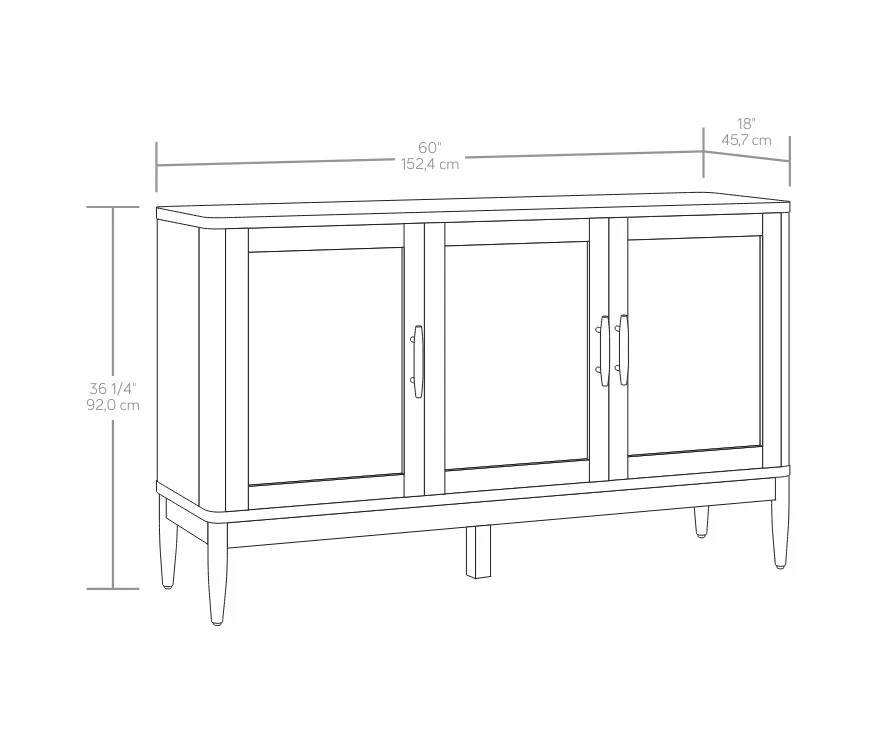 Better Homes & Gardens Springwood Caning Sideboard, Light Honey Finish