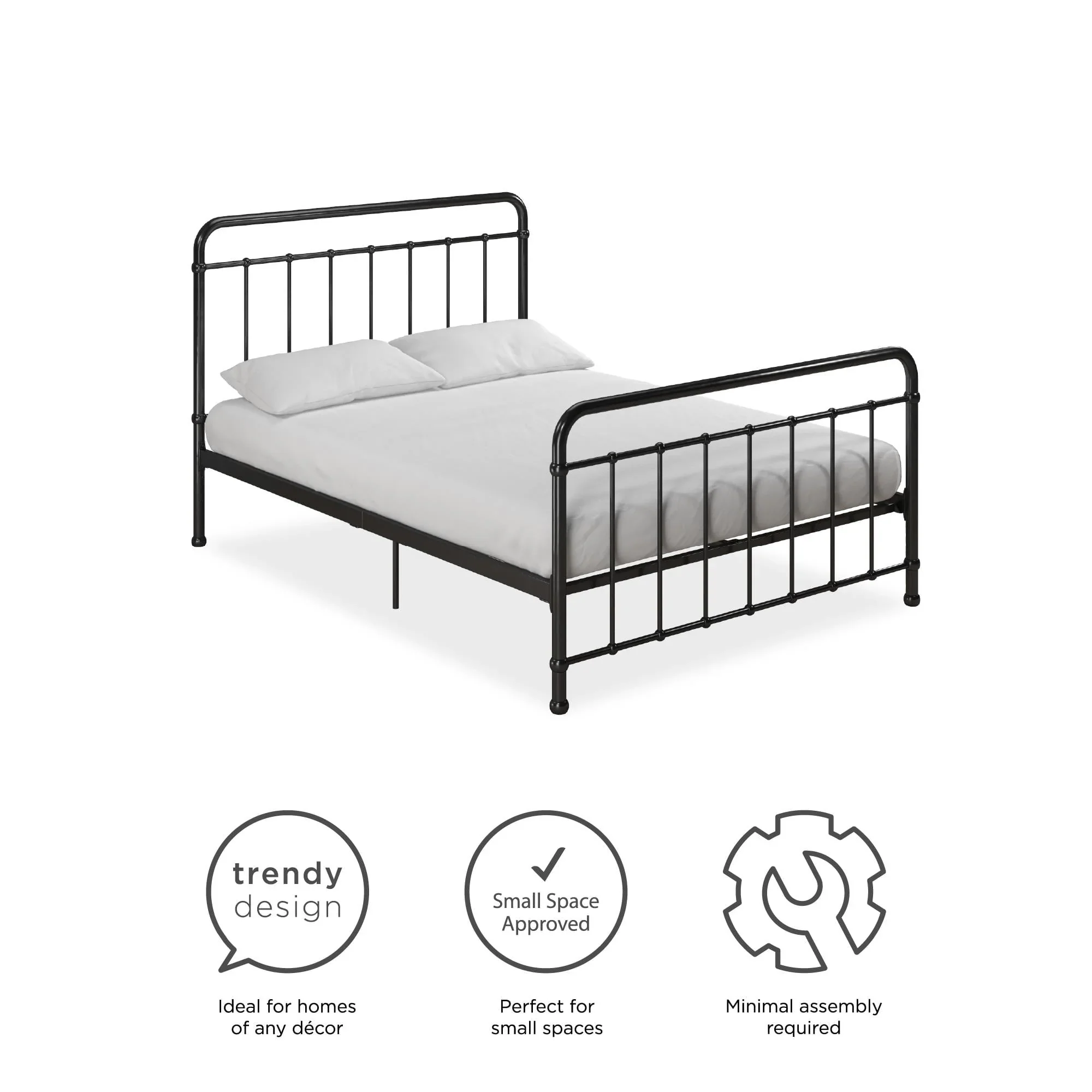 Better Homes & Gardens Kelsey Full Metal Bed, Black